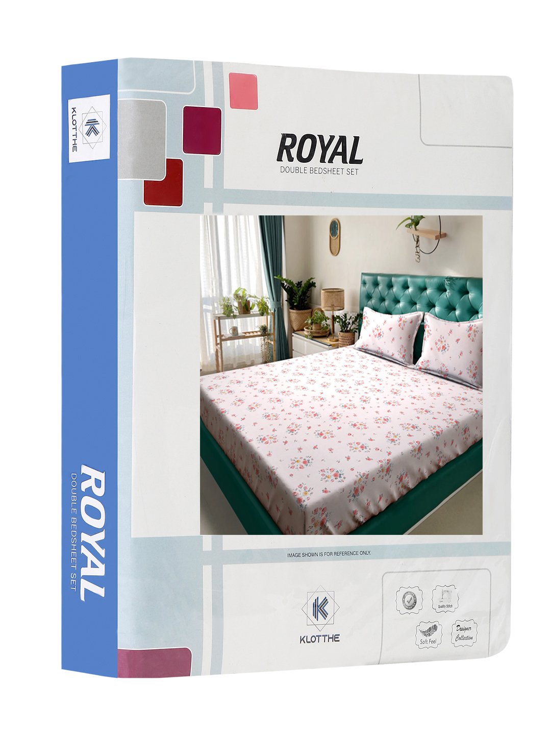 Book Fold Pink Floral 300 TC Cotton Blend Double Bedsheet with 2 Pillow Covers