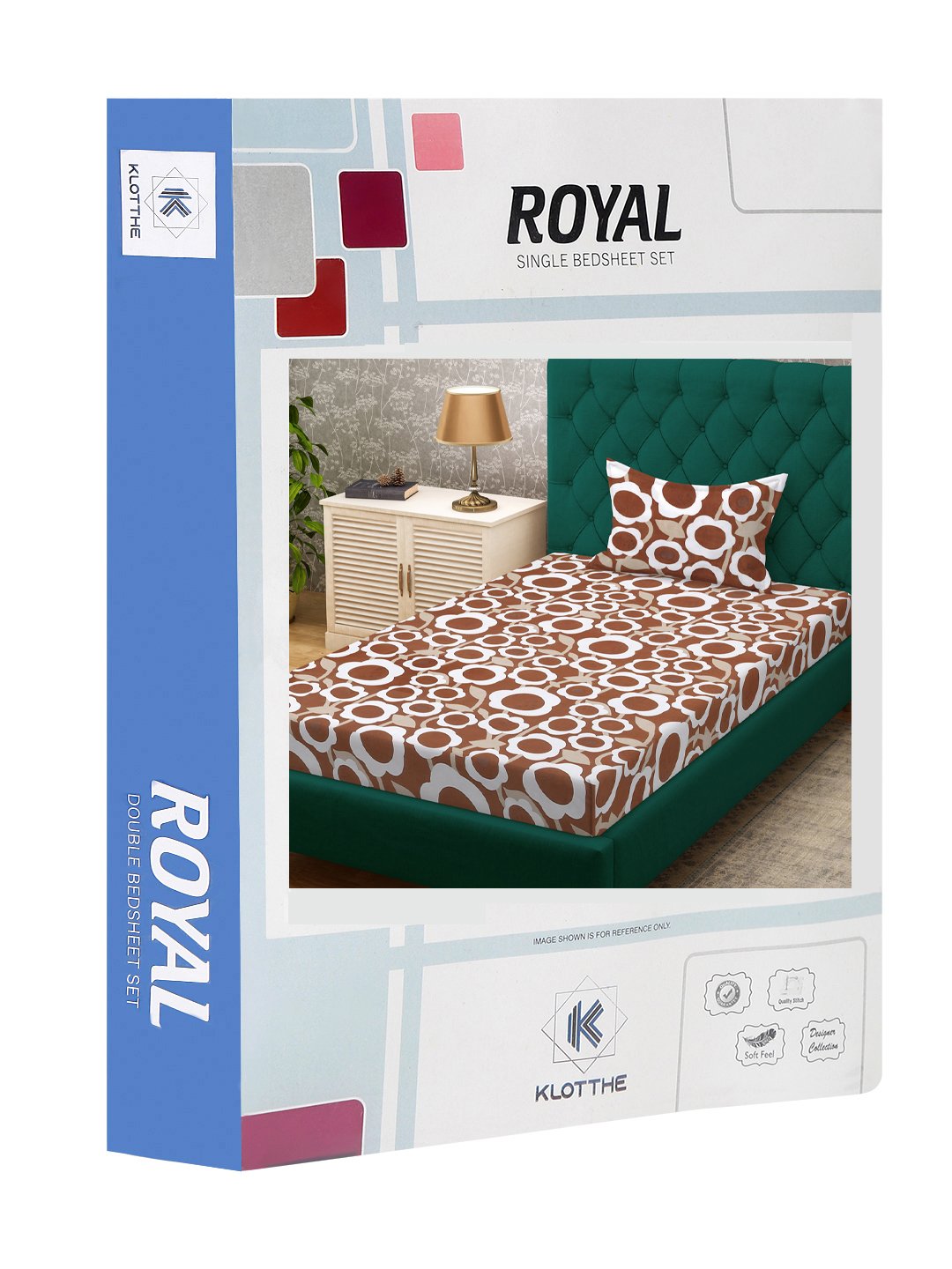 Rust Floral 300 TC Cotton Blend Single Bedsheet Set in Book Fold Packing