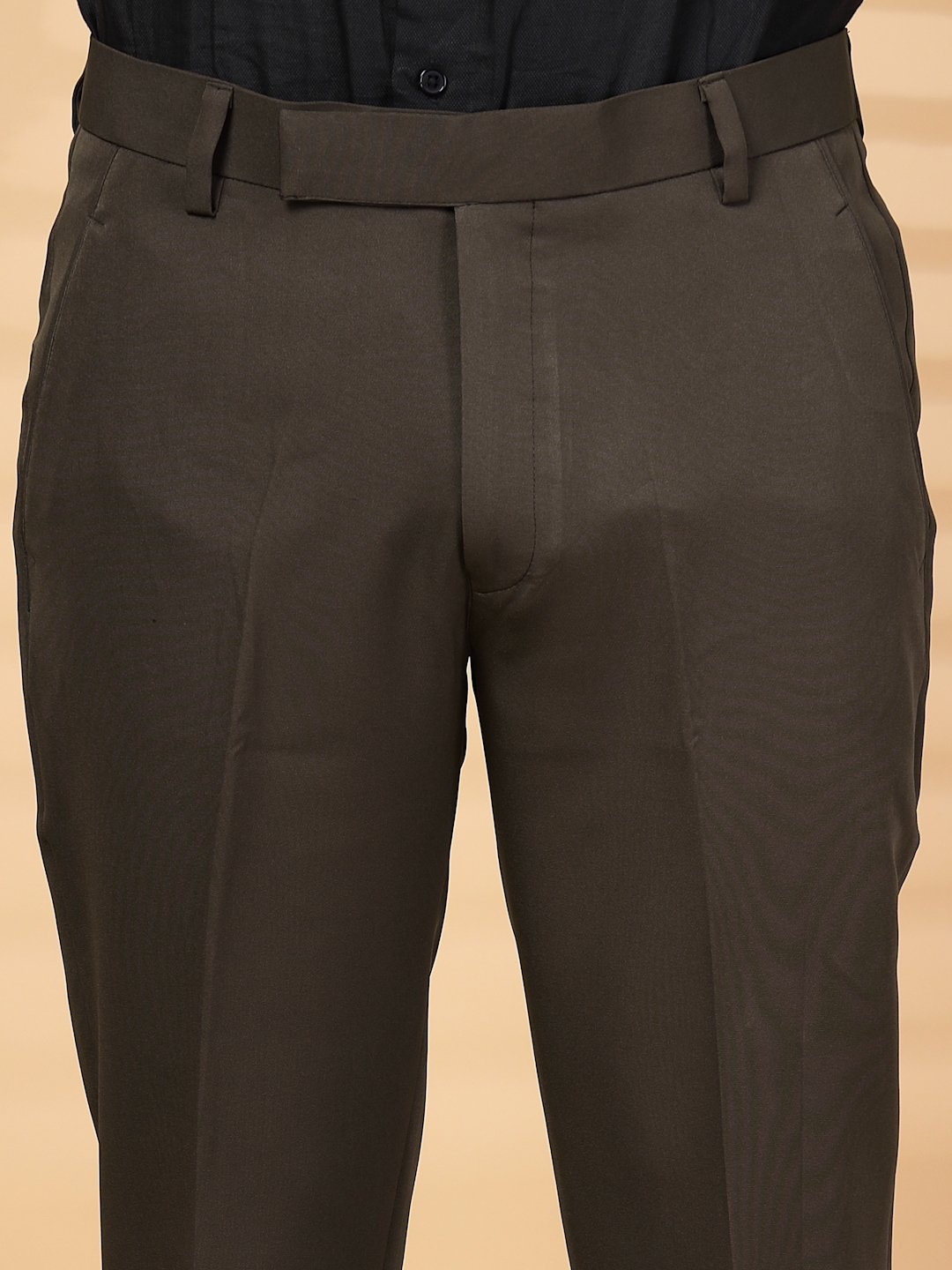 Brown Solid Embroidery Single-Breasted Two-Piece Party Suit