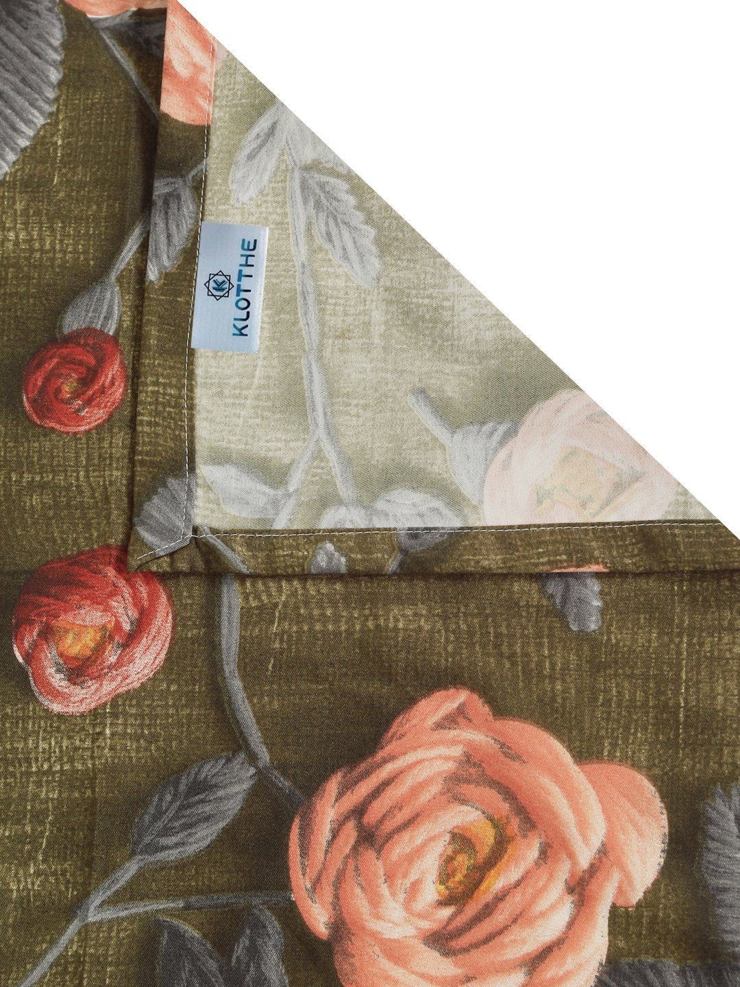 Olive Floral 7D King Size Cotton Blend Double Bedsheet with 2 Pillow Covers