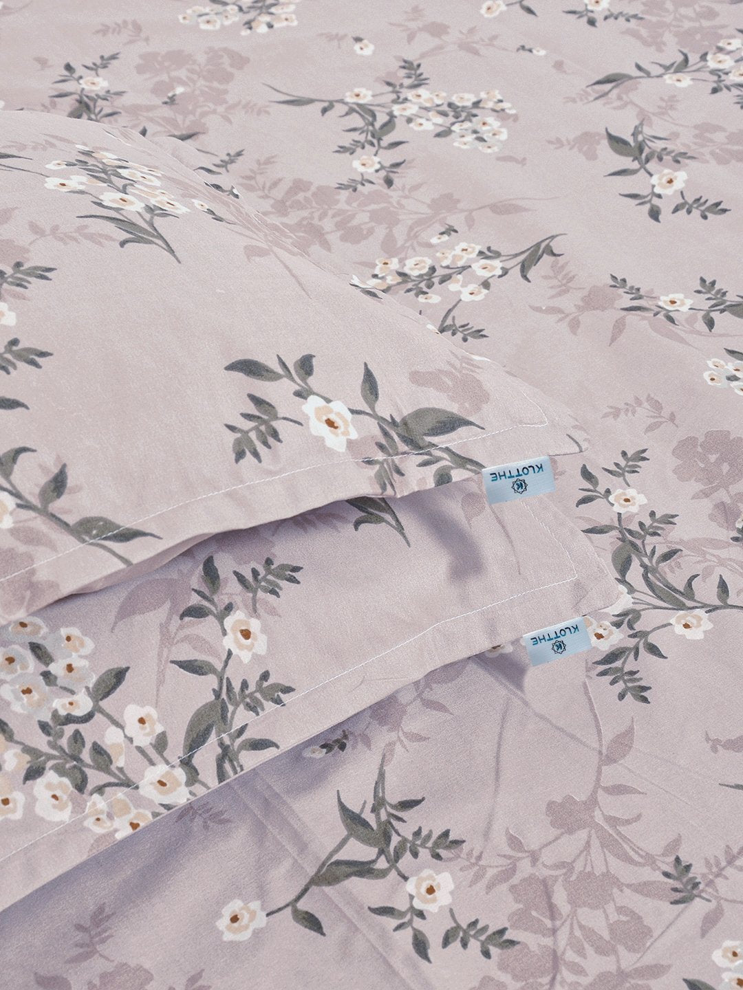 Brown Floral 300 TC Cotton Blend Double Bedsheet with 2 Pillow Covers