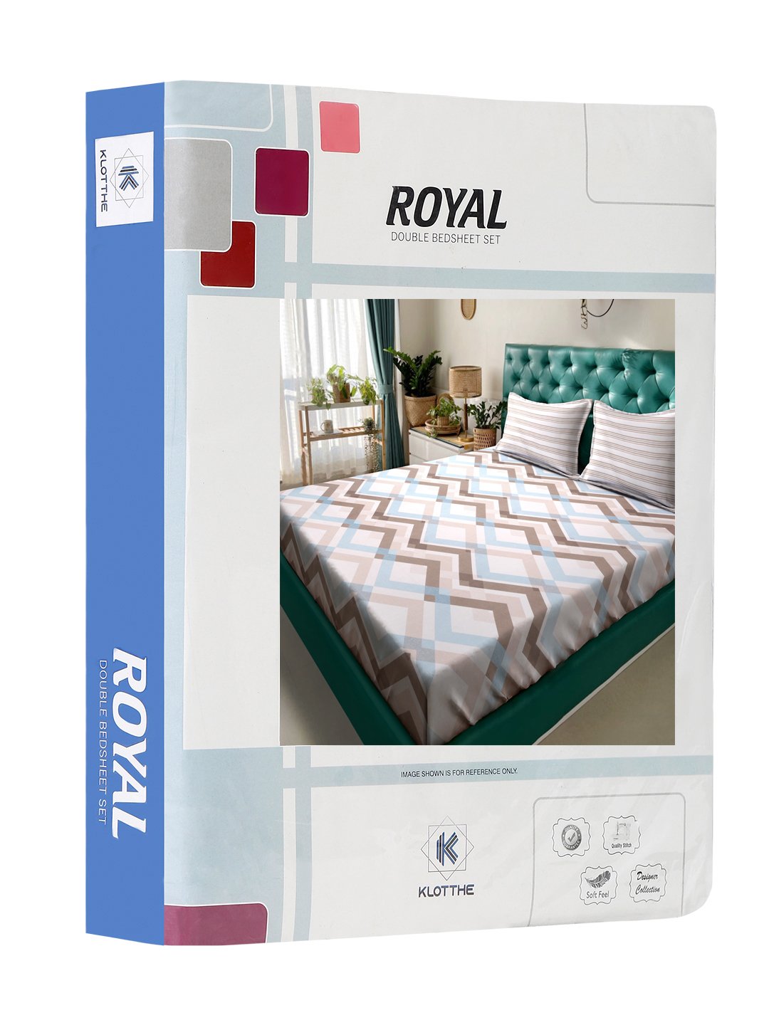 Multi Abstract 300 TC Cotton Blend Double Bedsheet in Book Fold Packing
