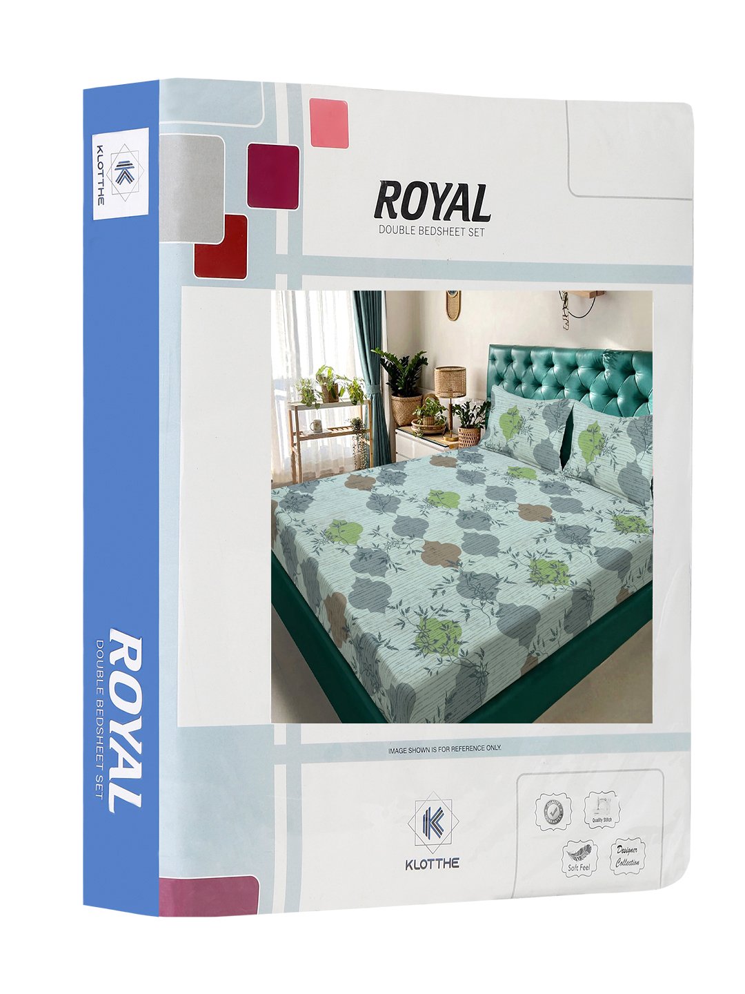 Multi Floral 300 TC Cotton Blend Double Bedsheet in Book Fold Packing