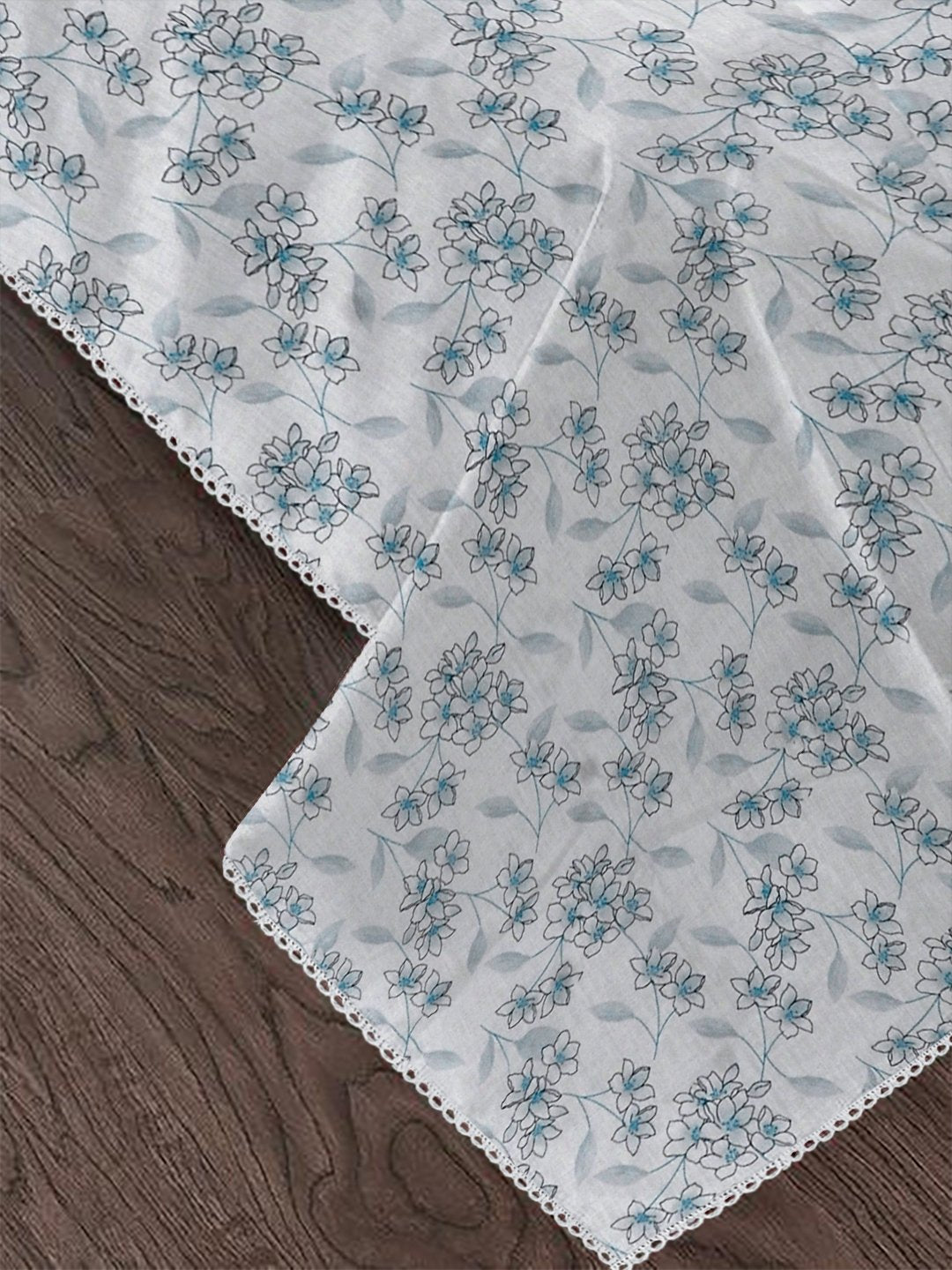 Blue Pure Cotton Floral Double Bed Dohar