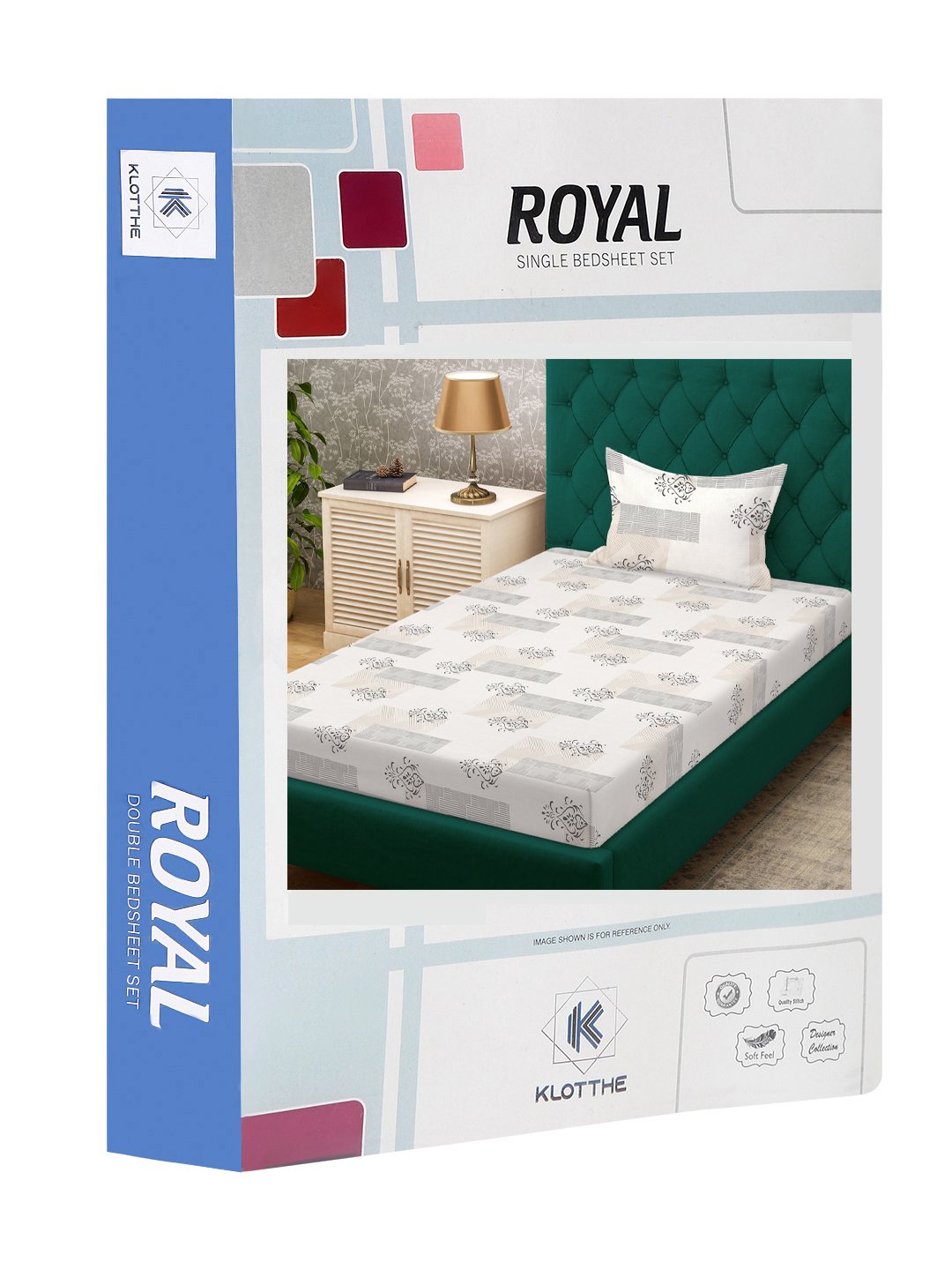 Cream Ethnic Motifs 300 TC Cotton Blend Single Bedsheet in Book Fold Packing