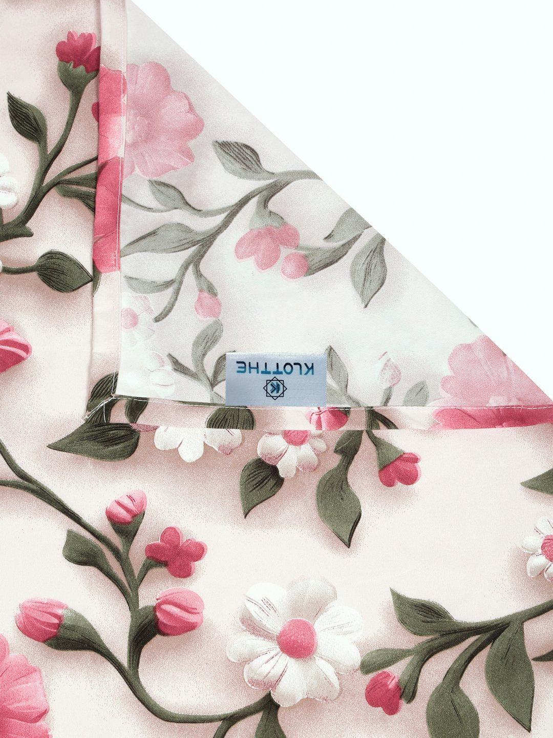 Cream Floral 7D Cotton Blend Single Bedsheet with Pillow Cover