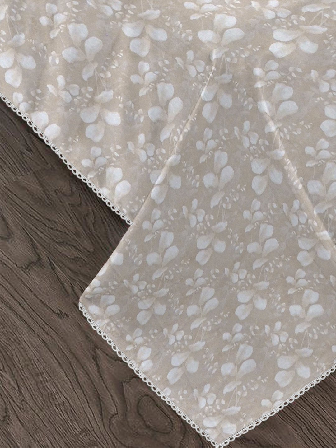 Beige Pure Cotton Floral Double Bed Dohar