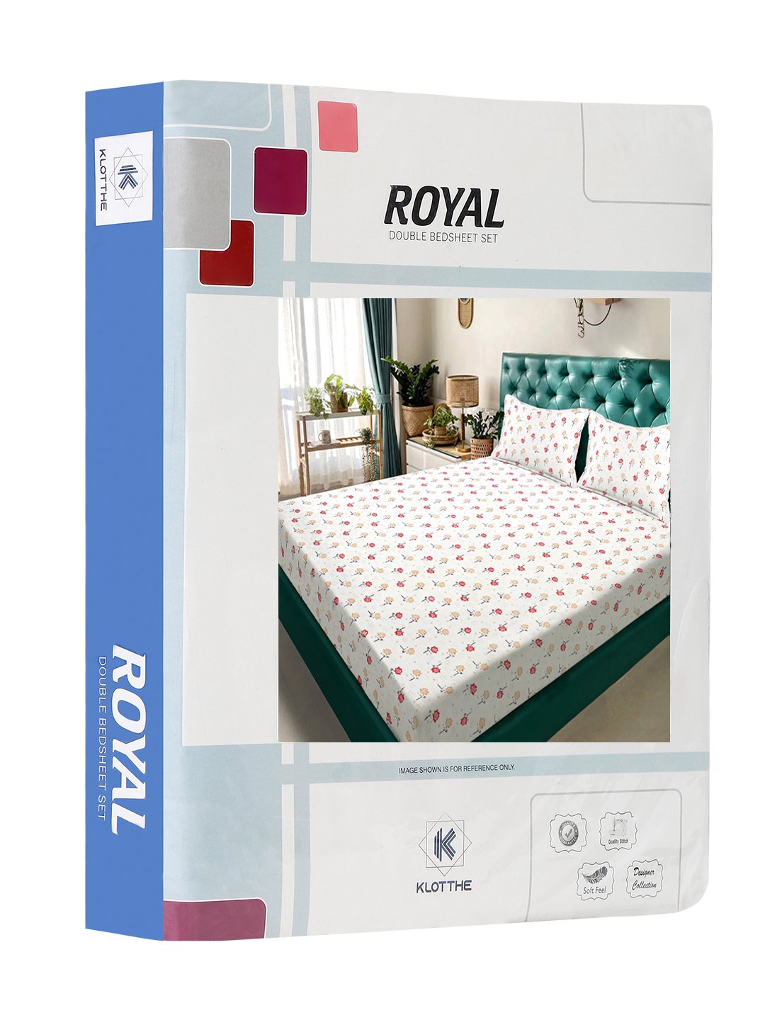 Cream Floral 300 TC Cotton Blend Double Bedsheet in Book Fold Packing