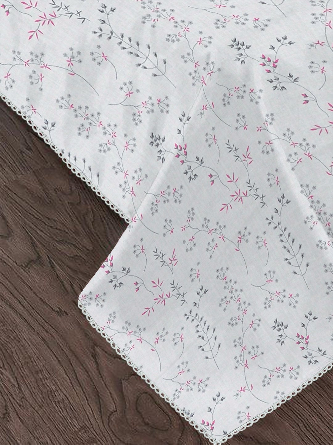 Grey Pure Cotton Floral Double Bed Dohar