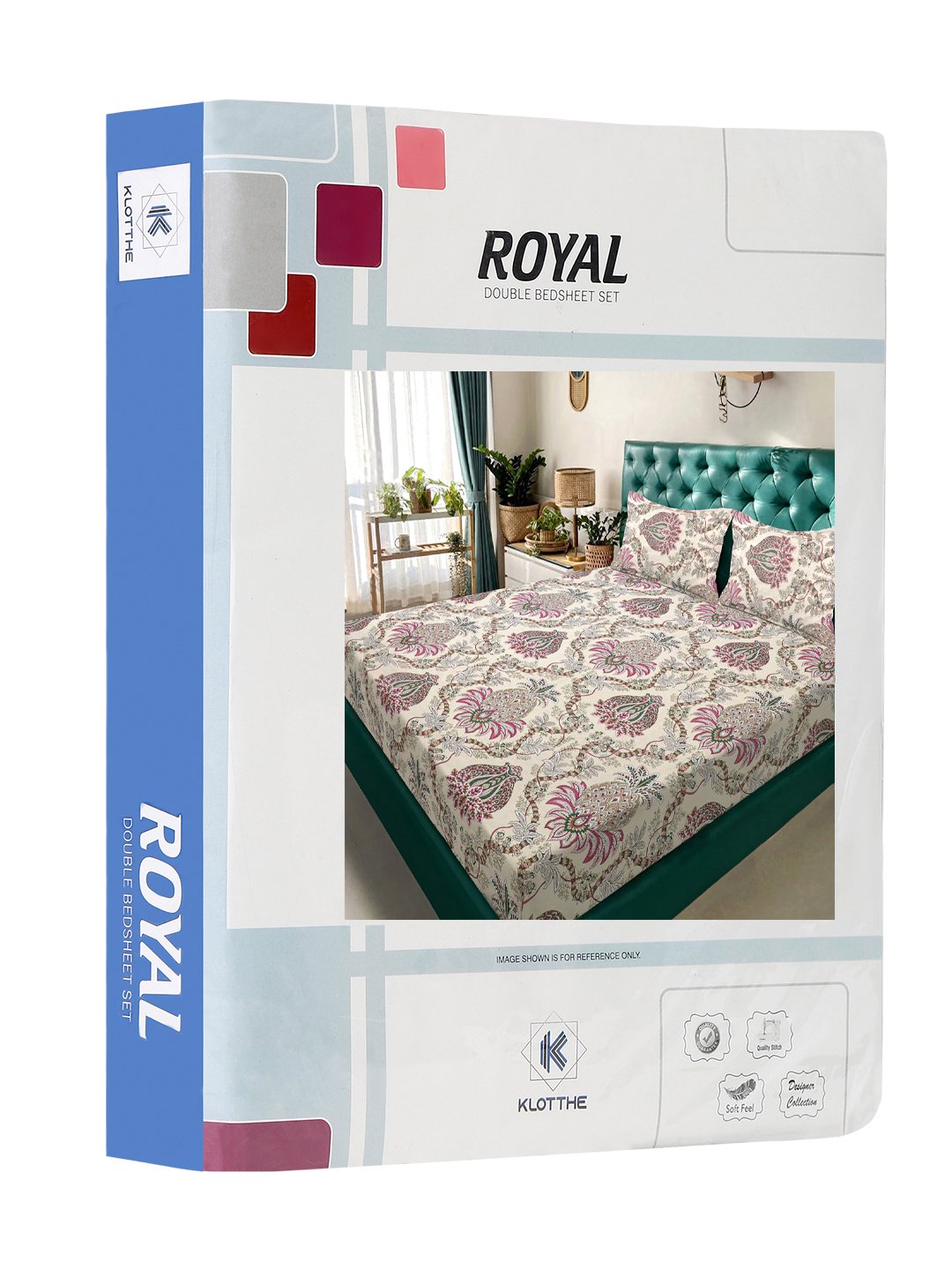 Multi Floral 300 TC Cotton Blend Double Bedsheet in Book Fold Packing