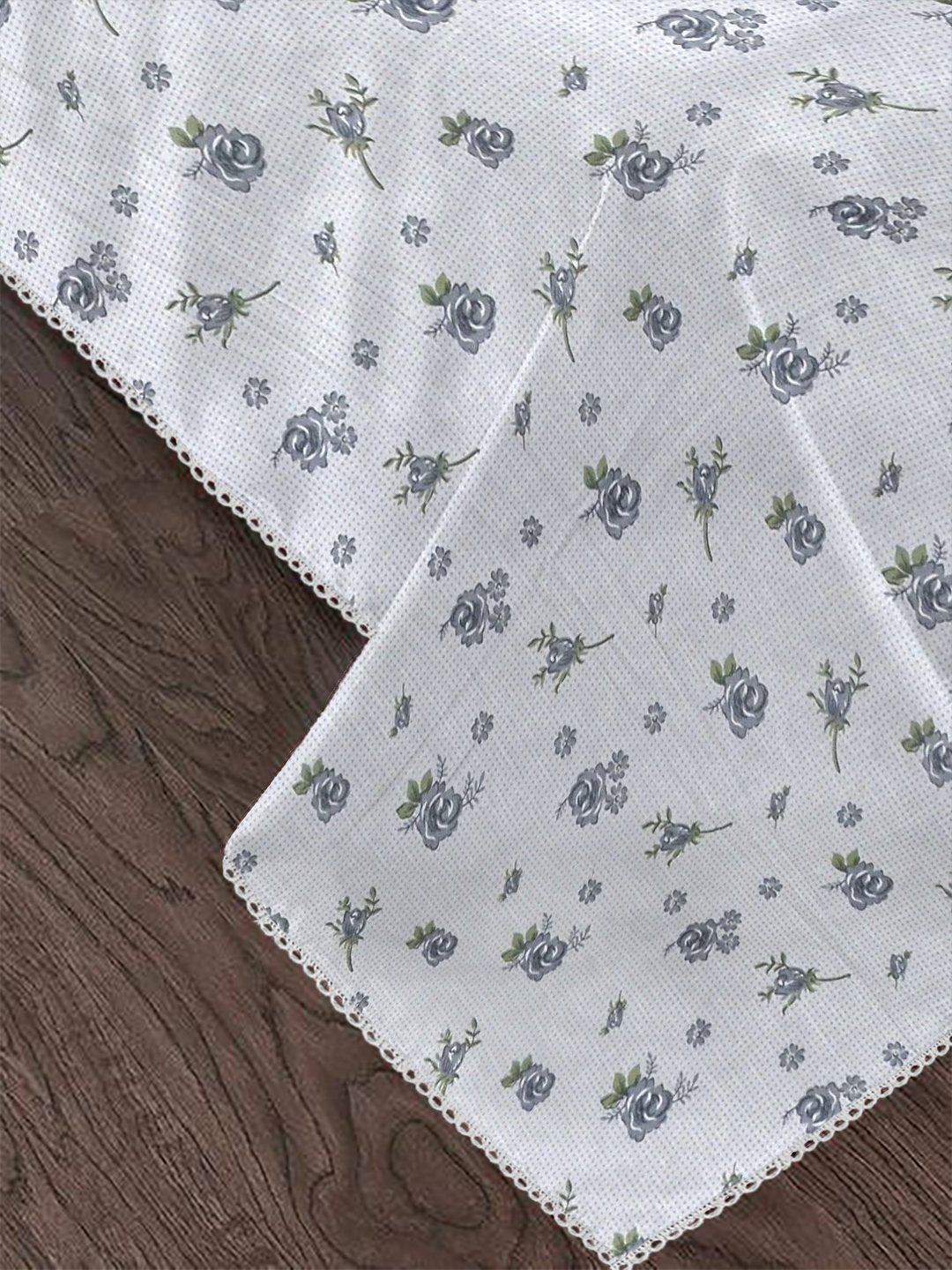 Grey Pure Cotton Floral Double Bed Dohar