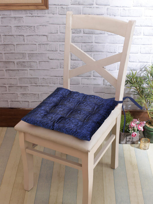 KLOTTHE Set of Two Blue Poly Cotton Microfibre Chair Pads (40X40 cm)