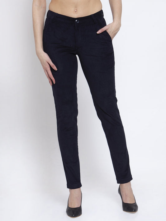 KLOTTHE NavyBlue Cotrise Solid Trousers