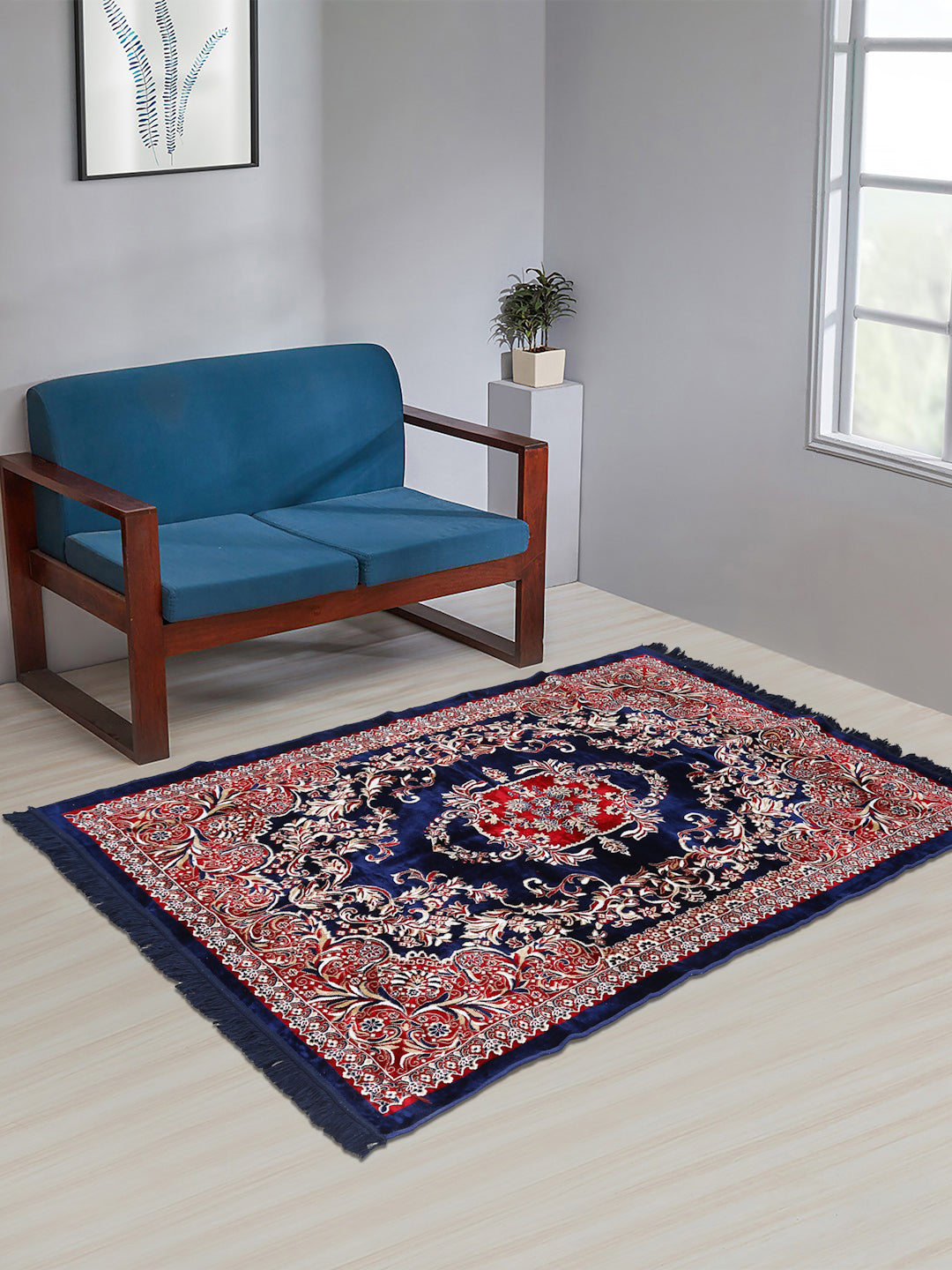 Klotthe Blue "205X150 cm" Floral Carpet