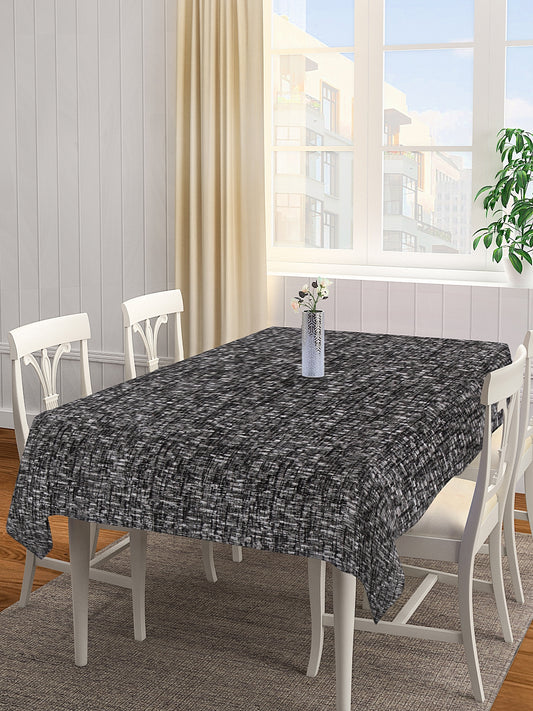 KLOTTHE Black Cotton Solid Table Cover (72X52 Inch)