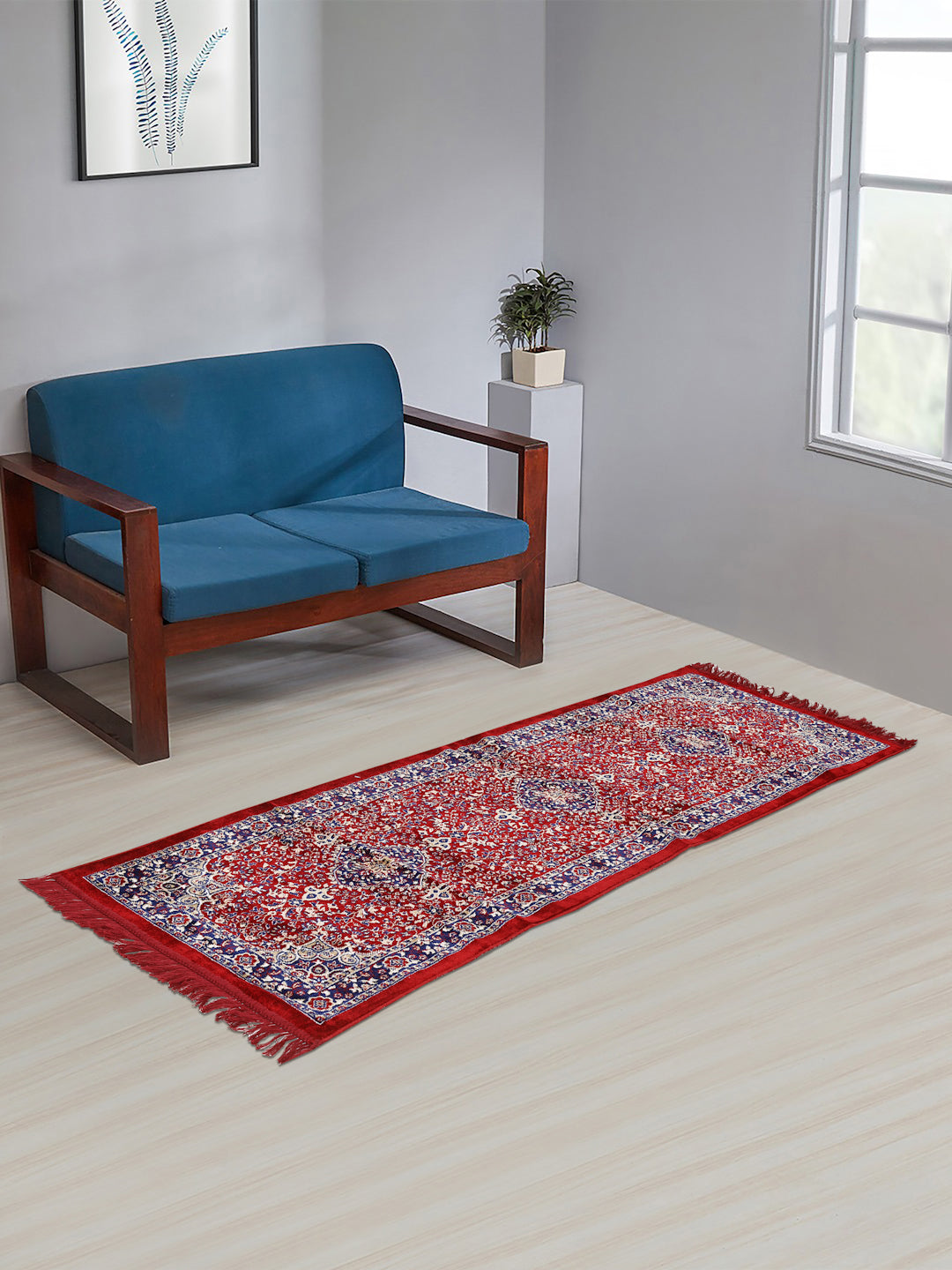 Klotthe Maroon "180X60 cm" Floral Carpet