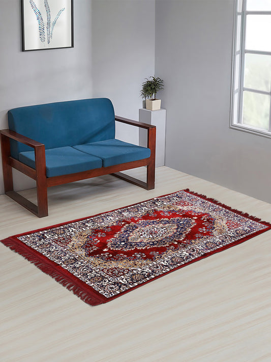 Klotthe Maroon "150X80 cm" Floral Carpet