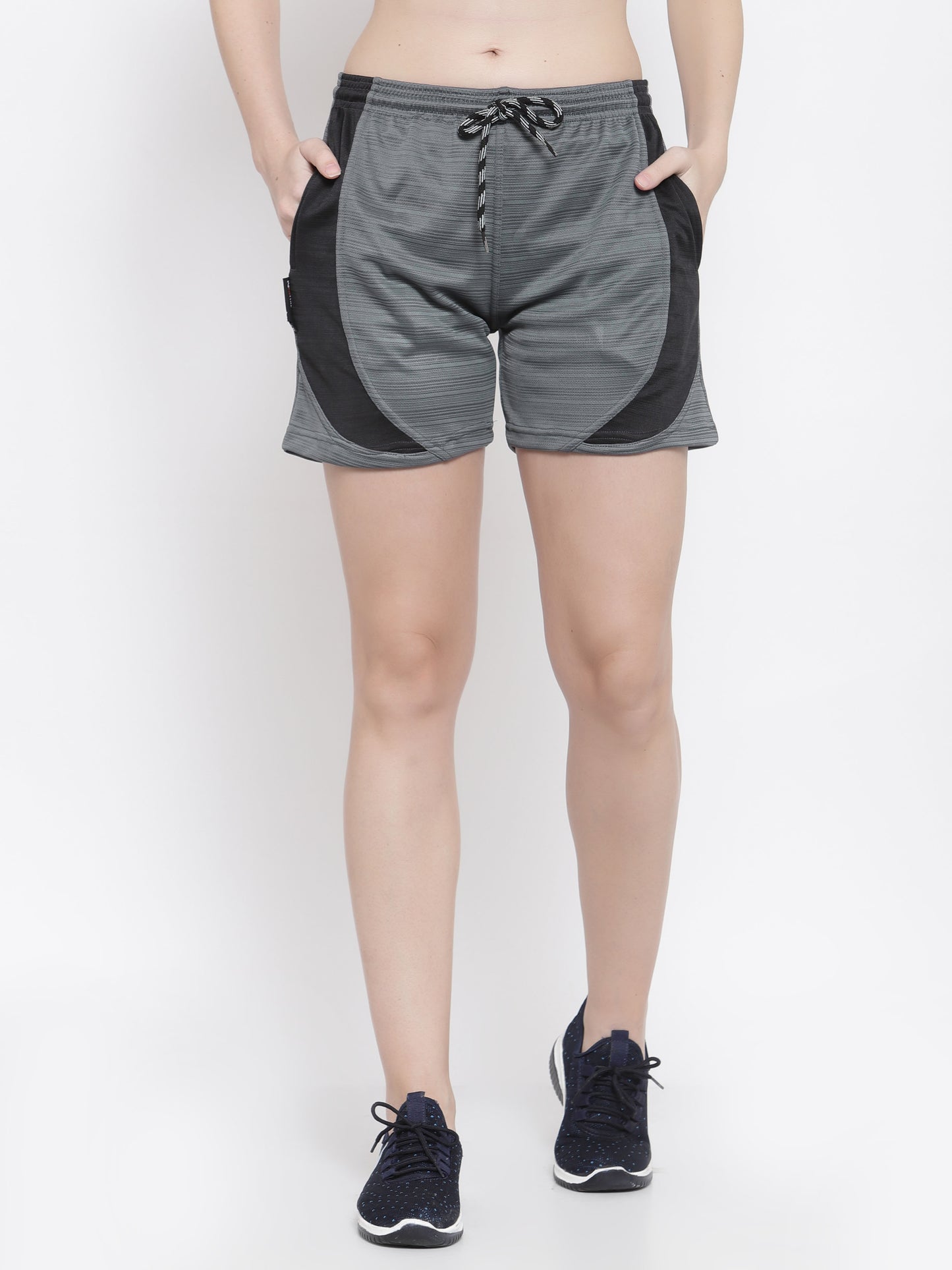 Klotthe Women Grey Traning & Gym Regular Fit Shorts