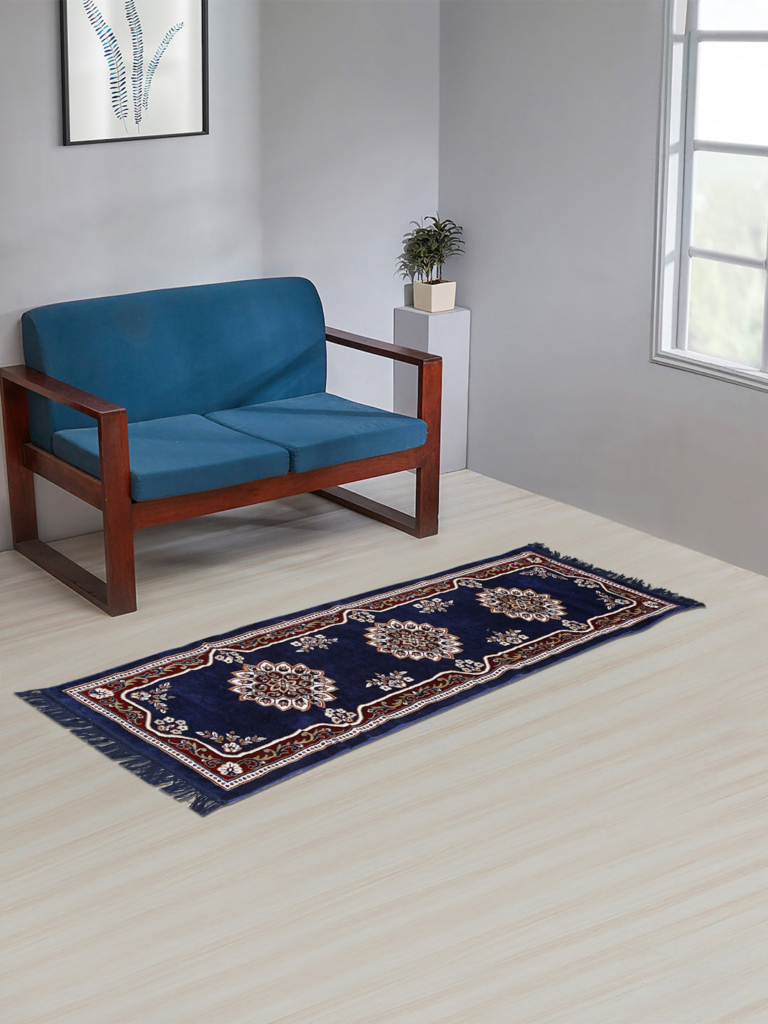 Klotthe Blue "180X60 cm" Floral Carpet