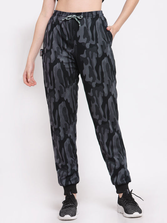 Klotthe Women Grey Self Design Regular Fit Track Pants
