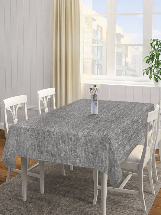 Klotthe Grey Woven Design 6 Seater Rectangular Table Cover