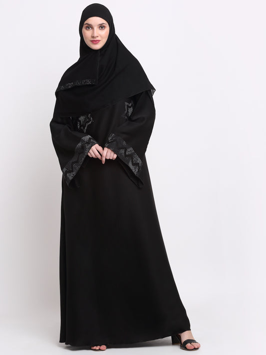 Klotthe Women Black Solid Burqa with Scarf