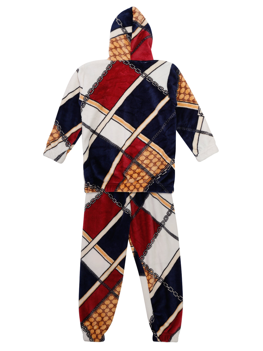 Klotthe Unisex Kids Multi Geometric Wool Blend Night Suit