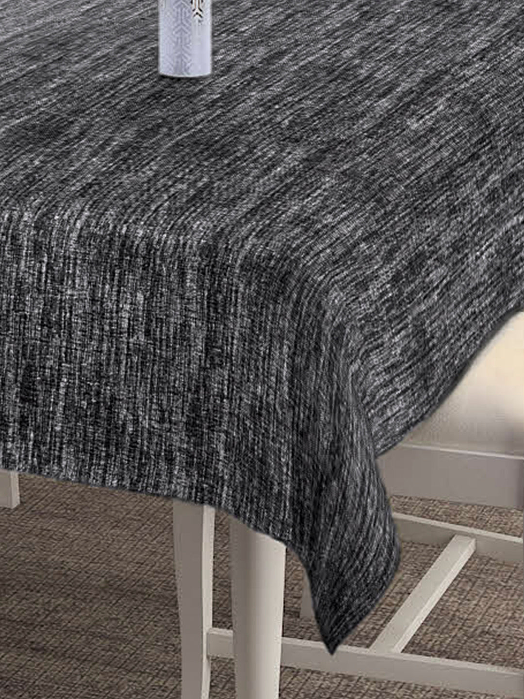 Klotthe Black Woven Design 6 Seater Rectangular Table Cover