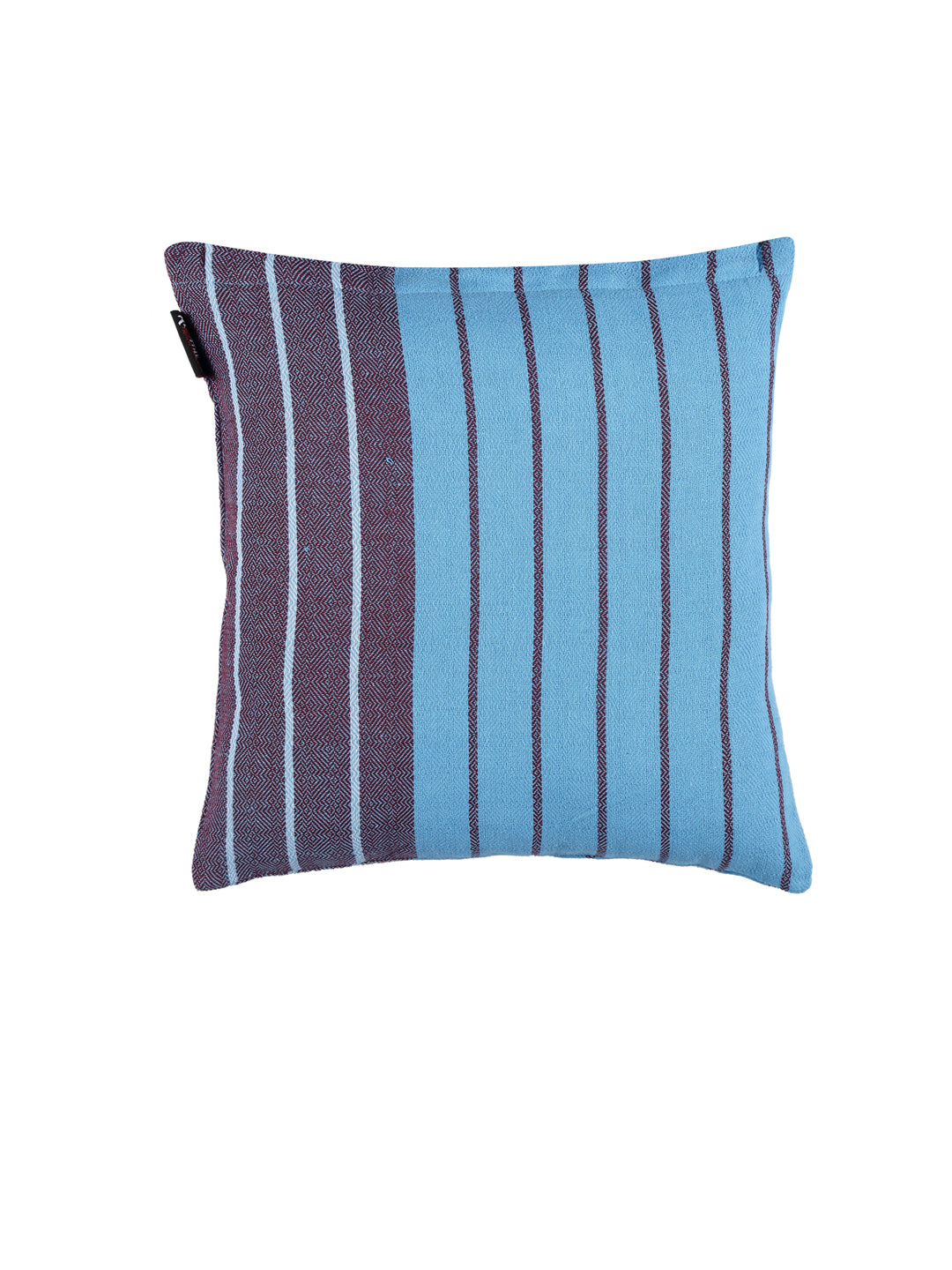 KLOTTHE Set of 5 Turquoise Cotton Striped Cushion Covers (40X40 cm)