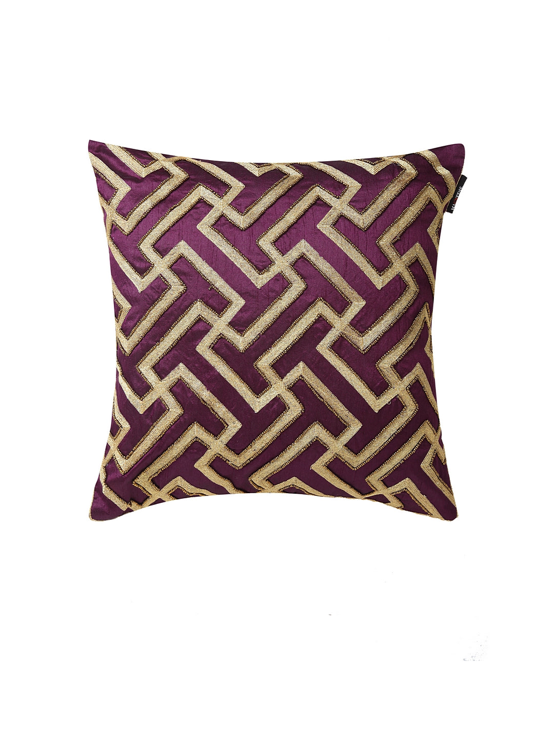 KLOTTHE Set of Two Purple Poly Cotton Cushion Covers With  Microfibre Fillers (40X40 cm)