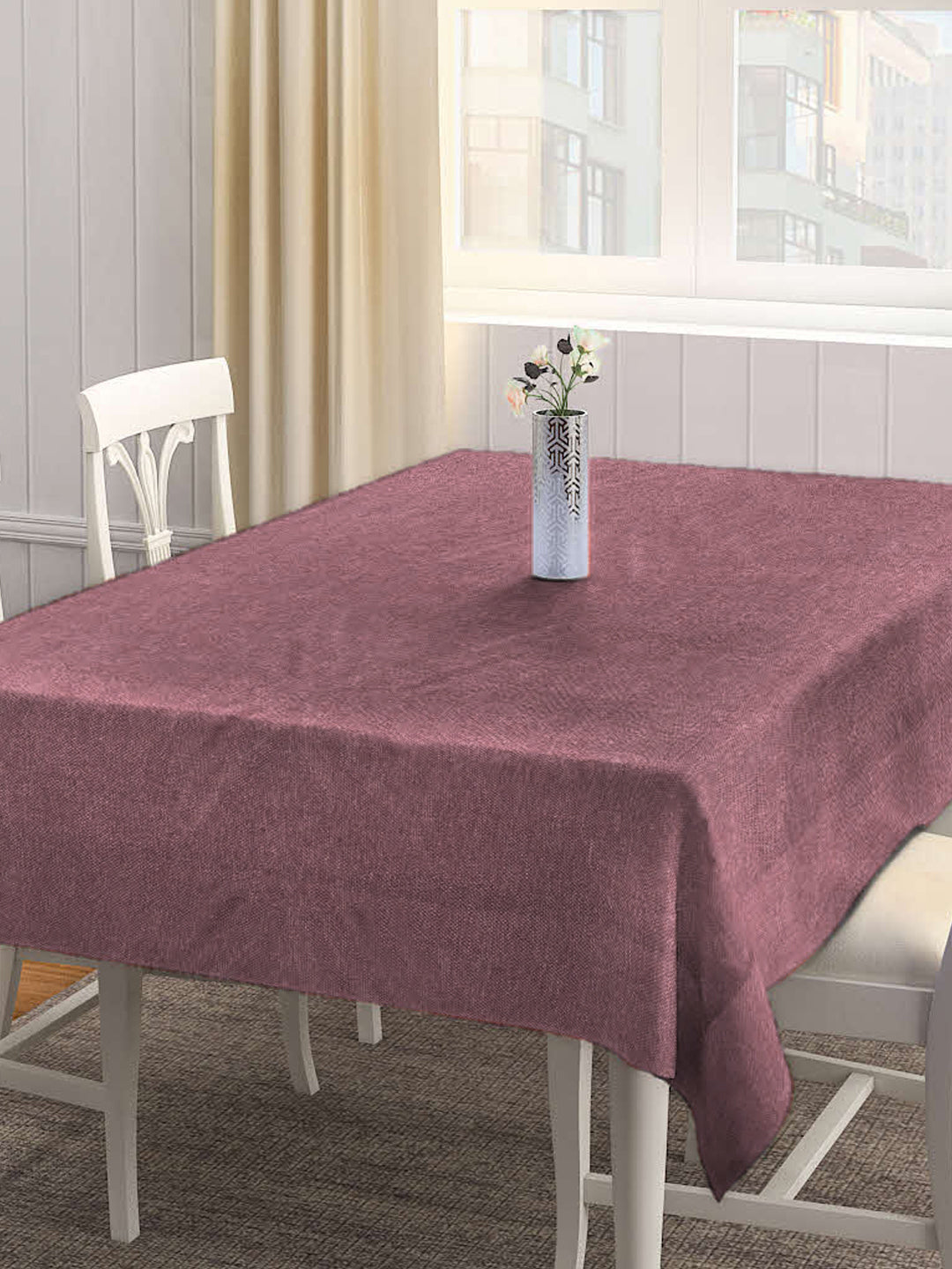 Klotthe Rust Floral Cotton Blend 6 Seater Rectangular Table Cover