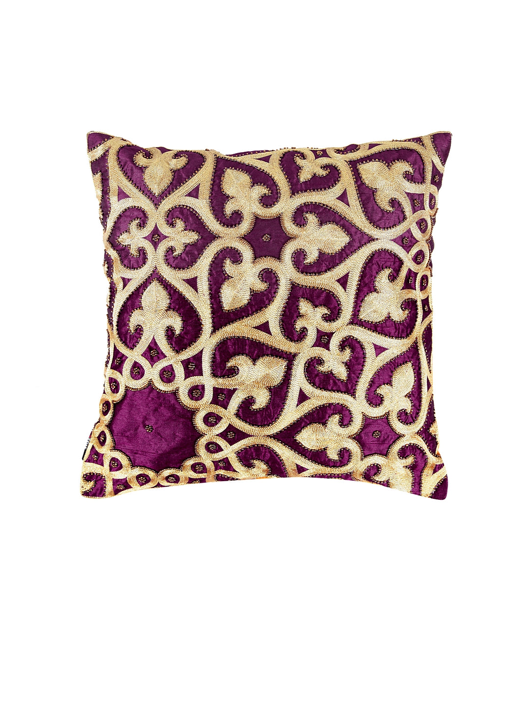 KLOTTHE Set of Two Purple Poly Cotton Cushion Covers With Microfibre Fillers (40X40 cm)