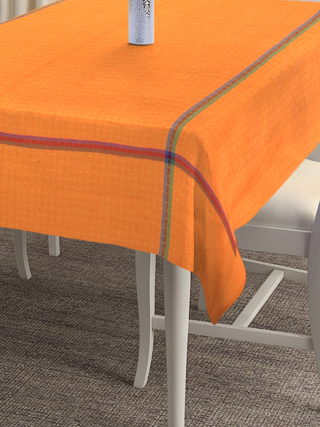 Klotthe Cotton Solid Square Orange Table Cover