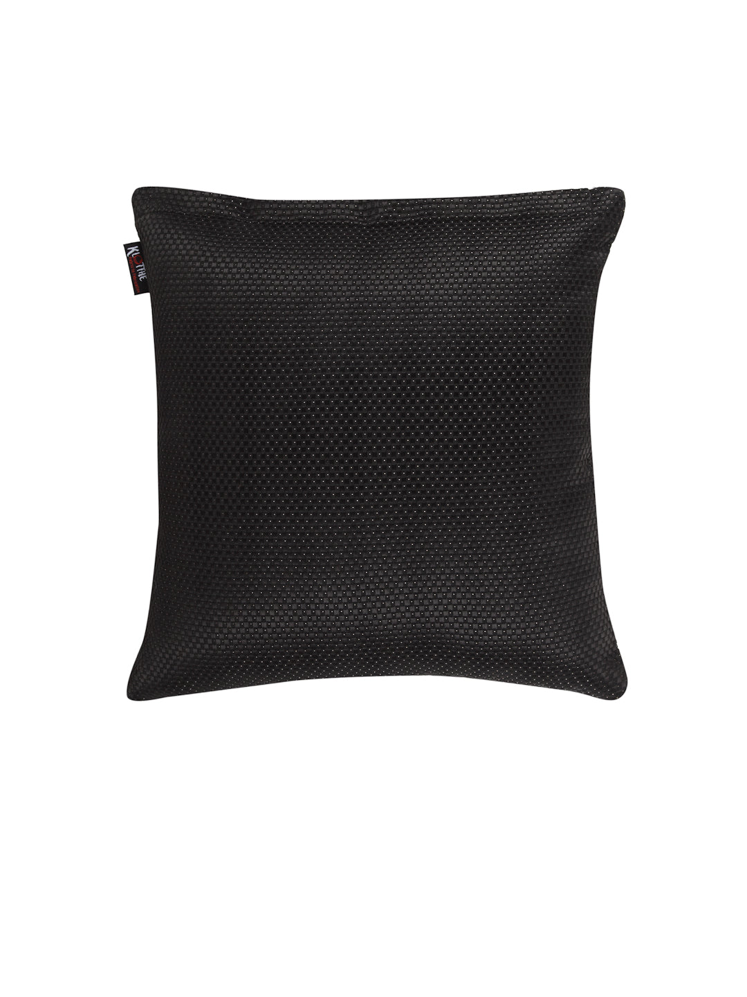 KLOTTHE Set of 5 Black Polycotton Self Design Cushion Covers (40X40 cm)