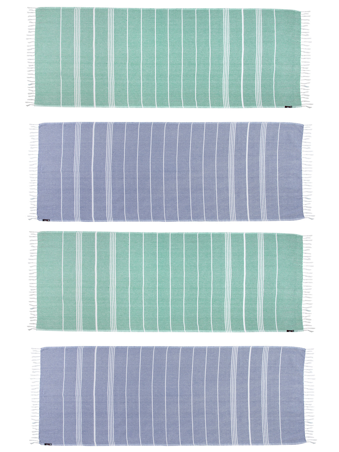 KLOTTHE Set of 4 Multi Cotton Striped Bath Towels (150X75 cm)