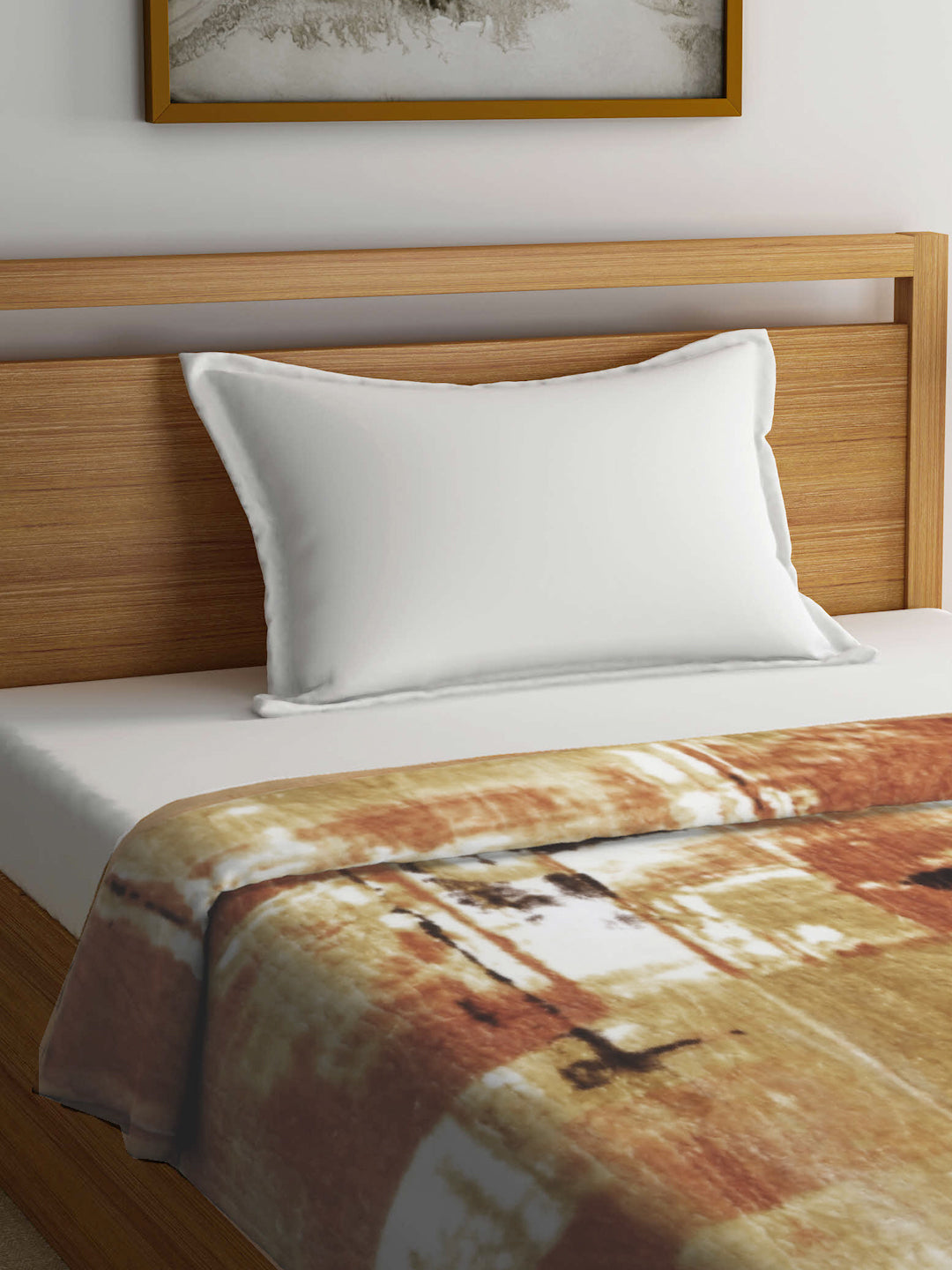 Klotthe Unisex Brown Abstract Heavy Winter 1000 GSM Single Bed Blanket