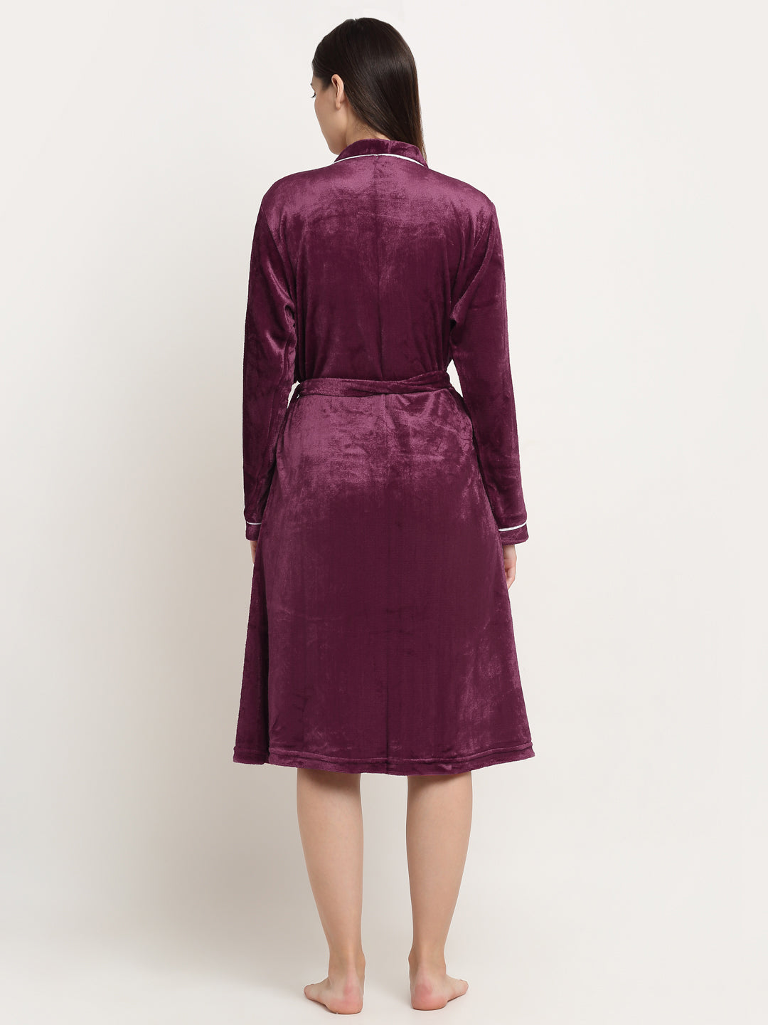 Klotthe Women Maroon Solid Wool Bath Robe With Belt – KLOTTHE®