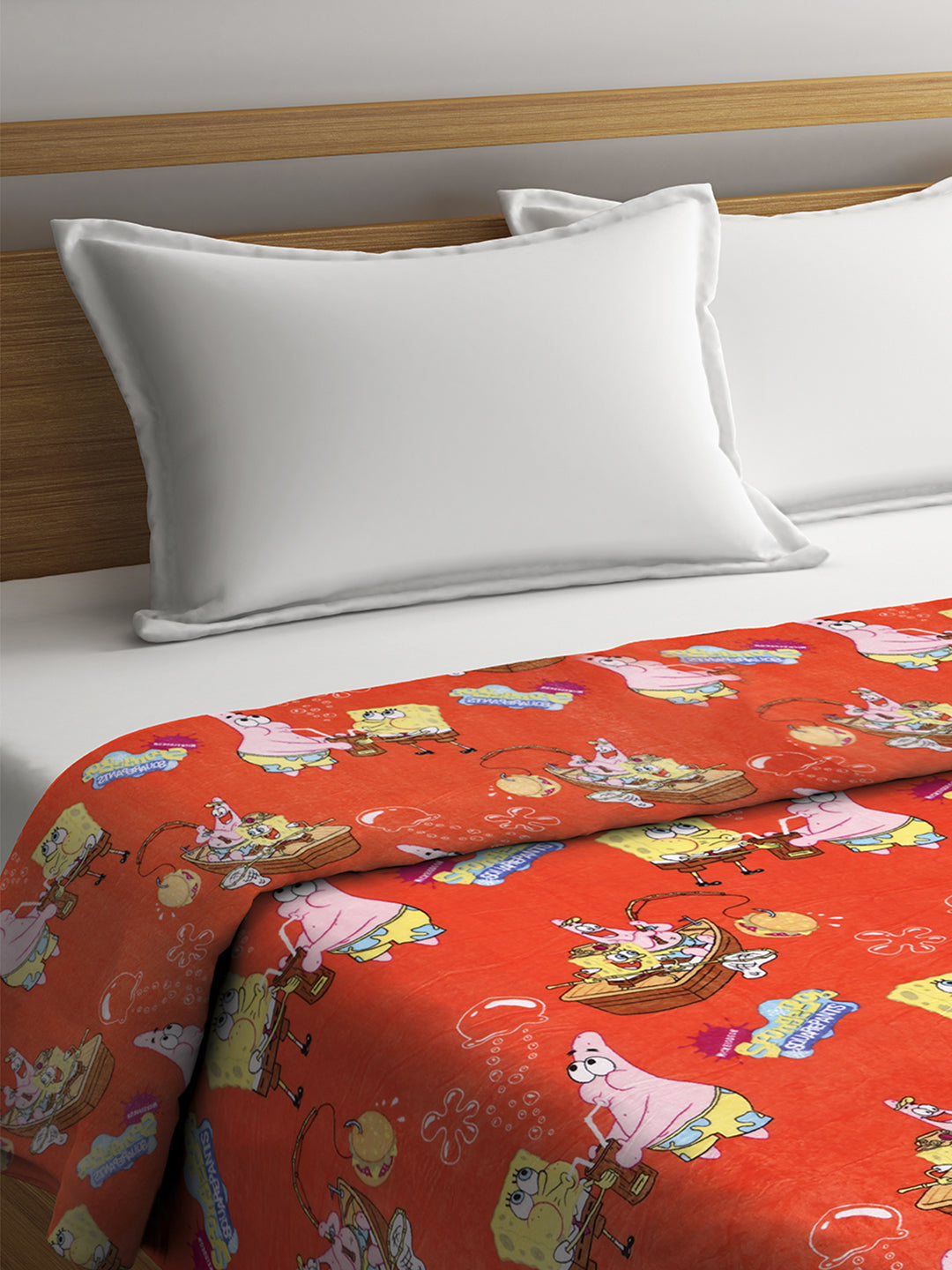 KLOTTHE Orange Fur Cartoon Characters 300 GSM Double Bed Comforter (220X210 cm)