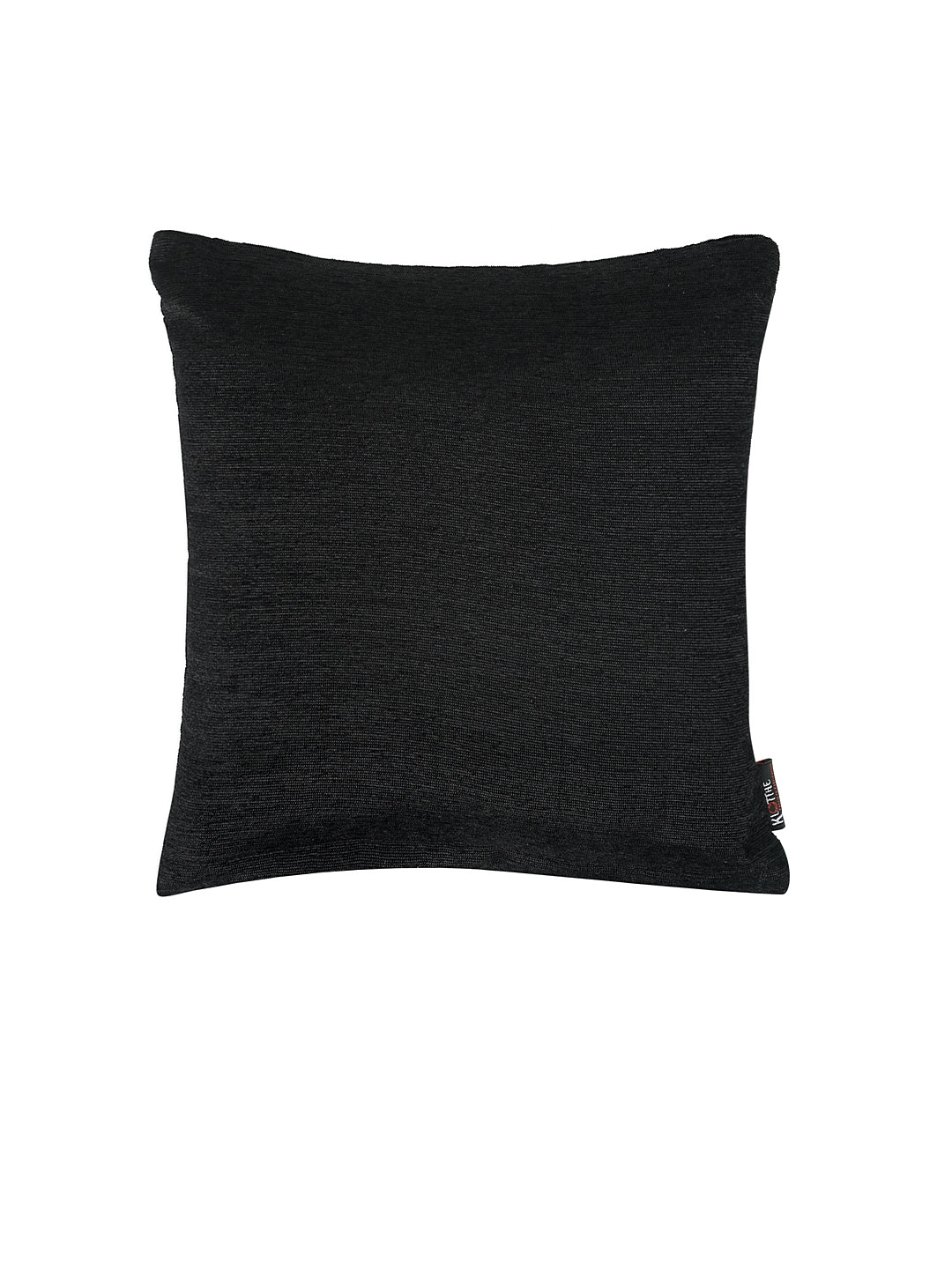 KLOTTHE Set of Five Black Poly Cotton Cushion Covers With Microfibre Fillers (40X40 cm)