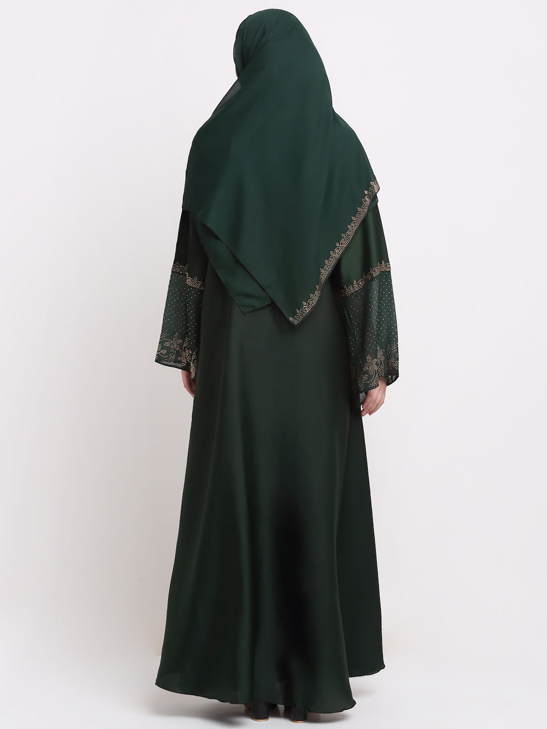 Klotthe Women Green Solid Burqa with Scarf