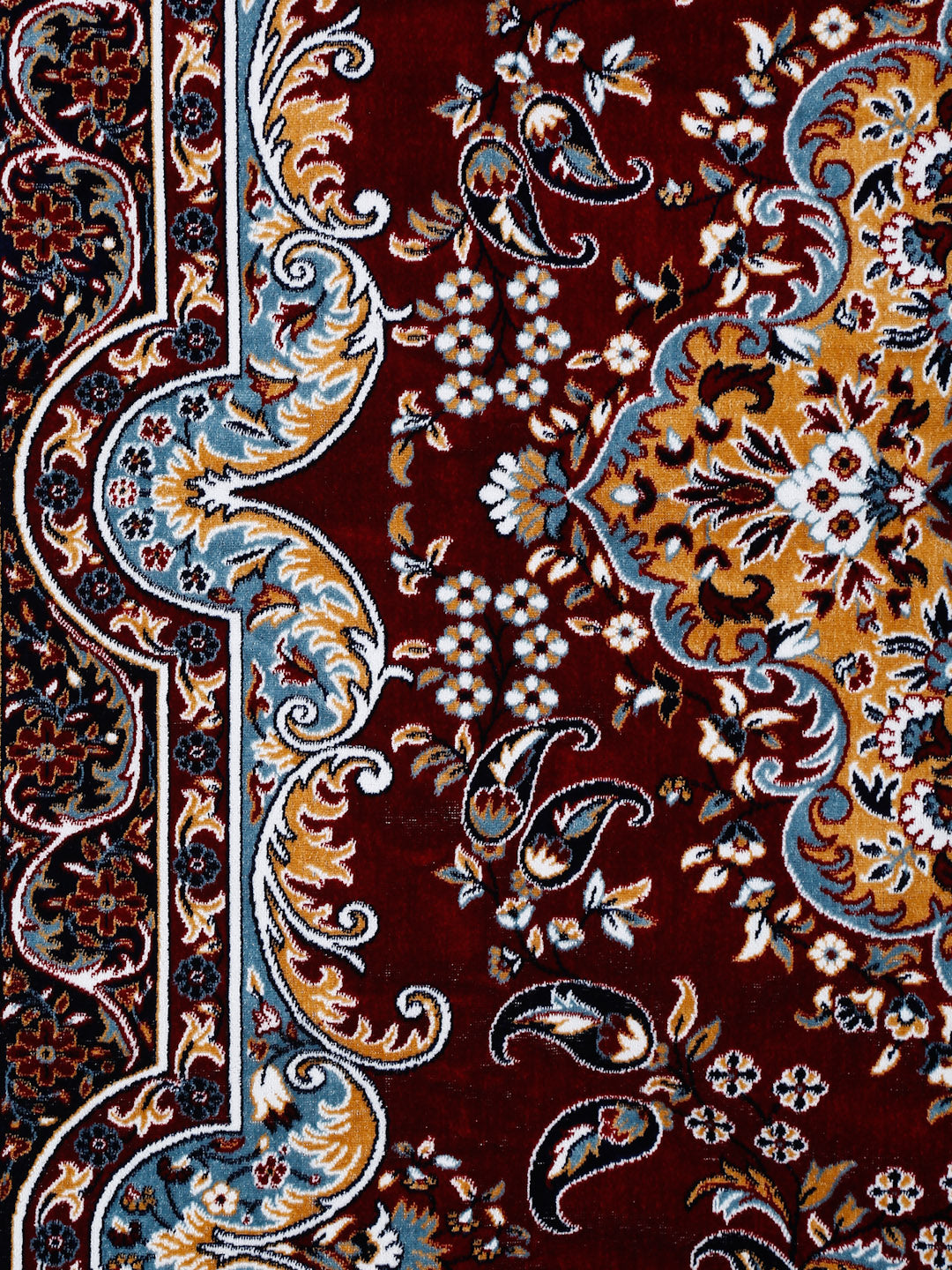 Klotthe Maroon "250X200 cm" Floral Carpet