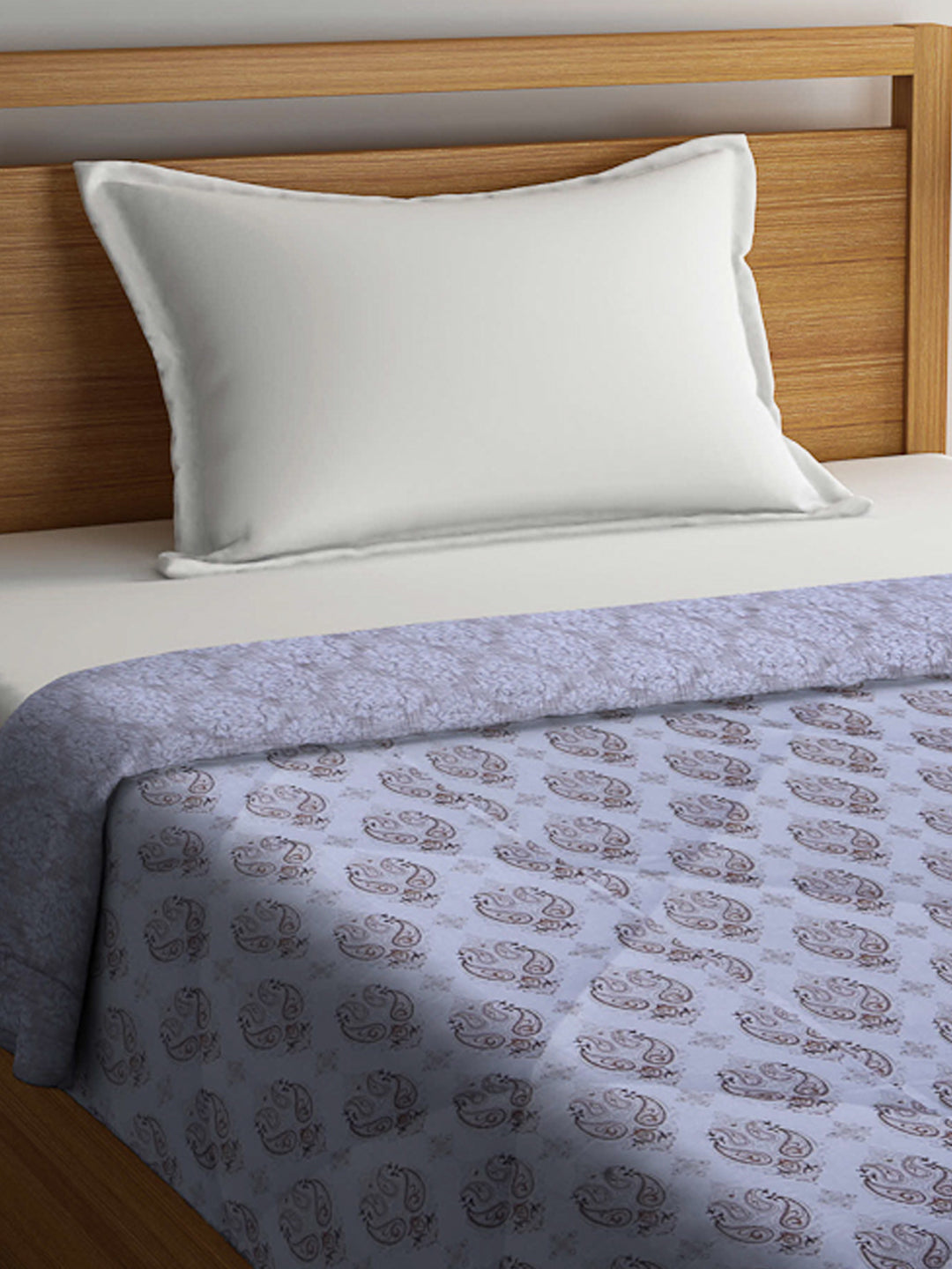 Klotthe Brown Ethnic Motifs Mild Winter 600 GSM Jaypuri Single Bed Quilt