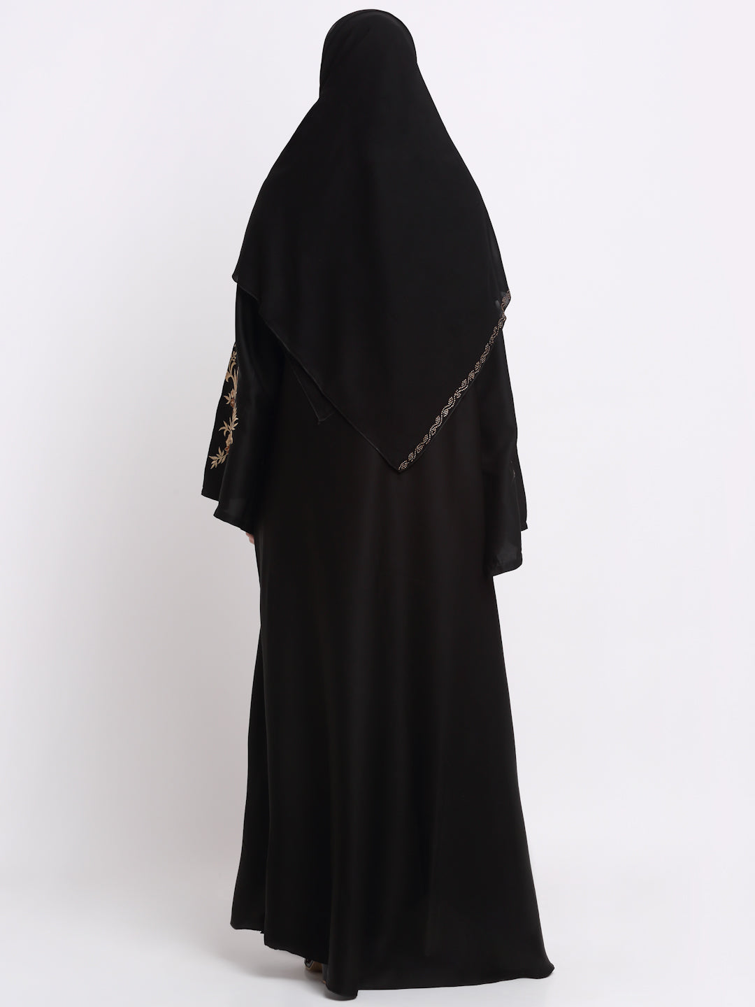 Klotthe Women Black Solid Burqa With Scarf