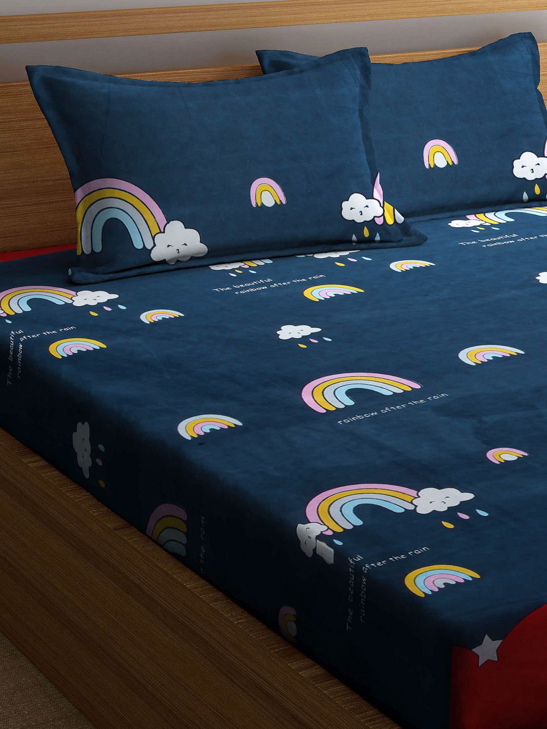 Special Kid's Edition King Size Elastic Fitted Bed Sheet Set with 2 Pillow Covers by KLOTTHE® (250X220 cm)