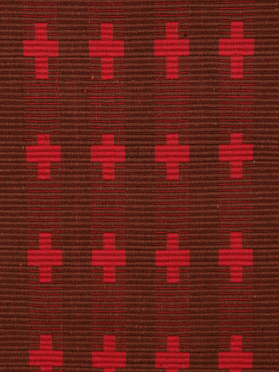 Klotthe Red Geometric  Cotton Anti-Skid Rugs