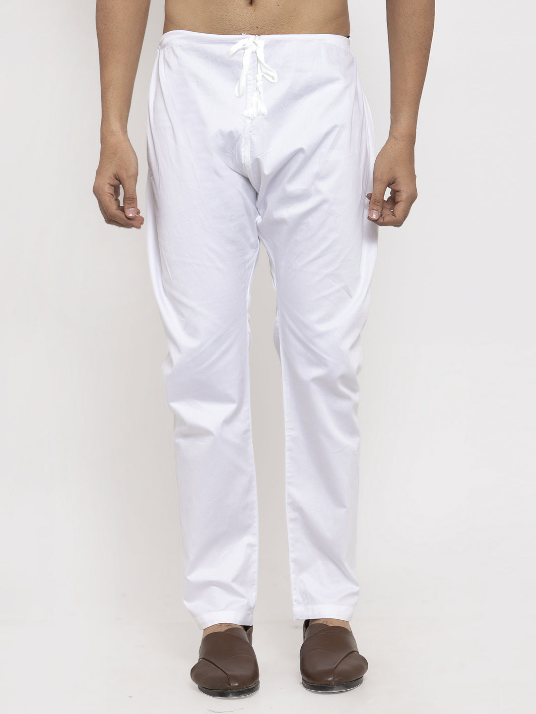 KLOTTHE Set of 2 White Cotton Solid Pyjamas