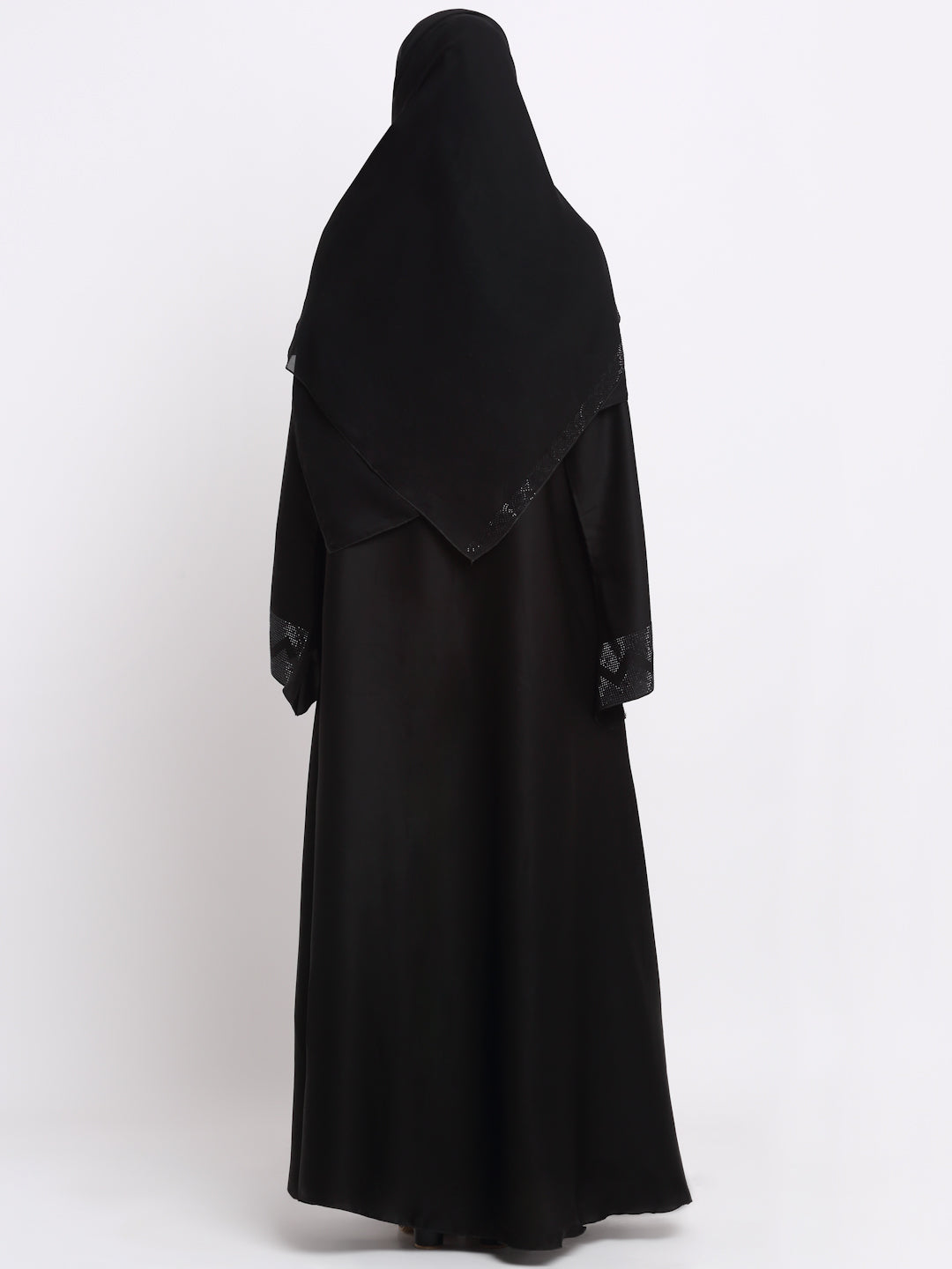 Klotthe Women Black Solid Burqa with Scarf