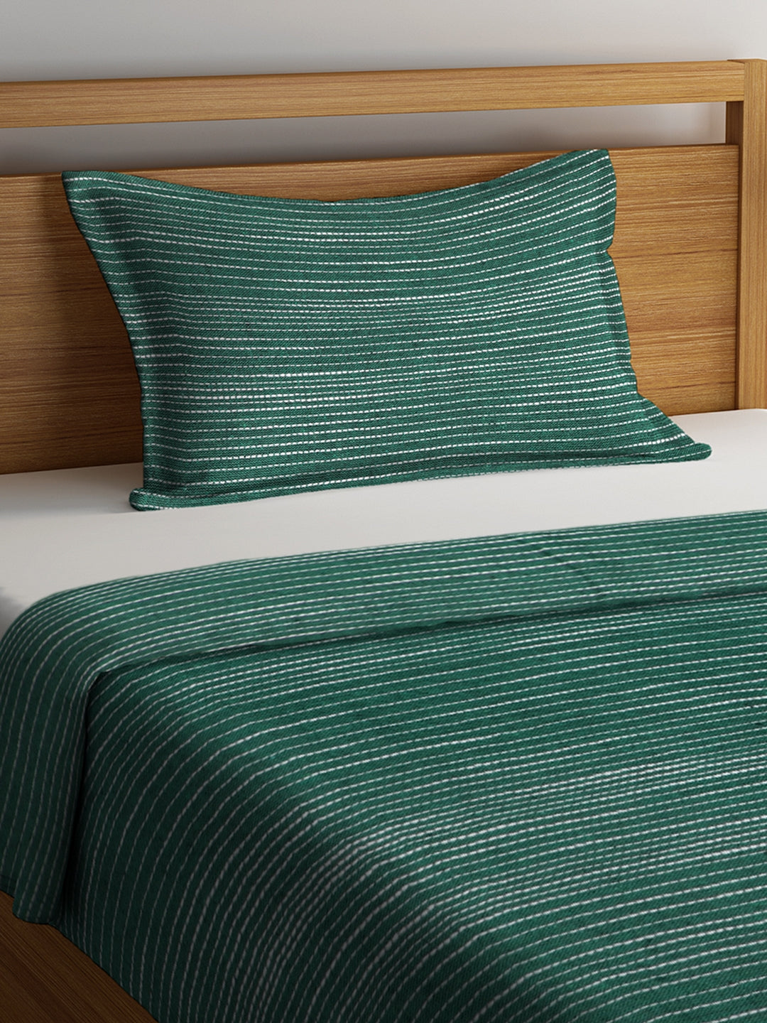 Green Single BedCover With  Pillow Cover