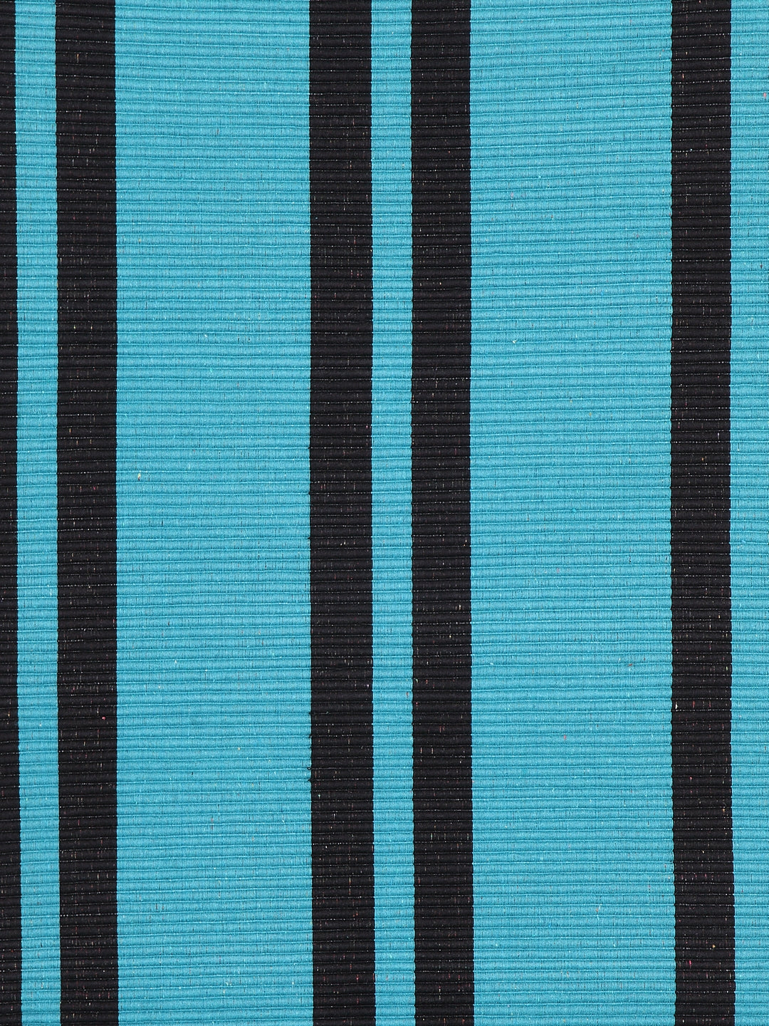 KLOTTHE Set of Two Blue Cotton Striped Floor Mats & Dhurries 50X120 cm