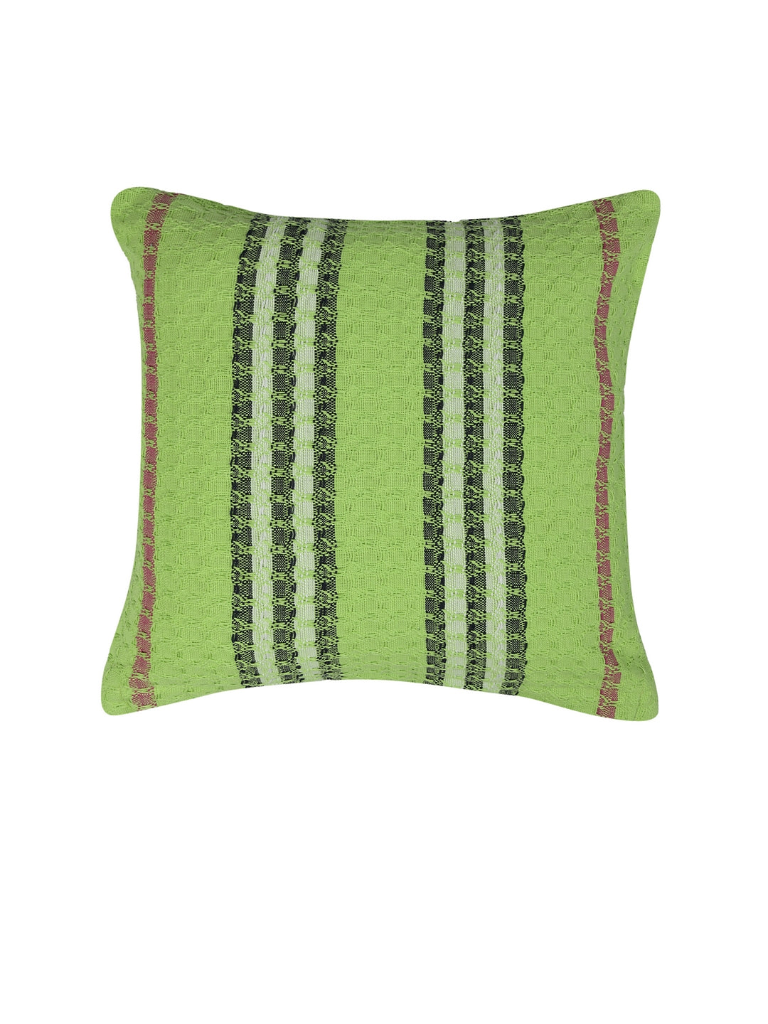 KLOTTHE Set of Five Green Poly Cotton Cushion Covers With Microfibre Fillers (40X40 cm)